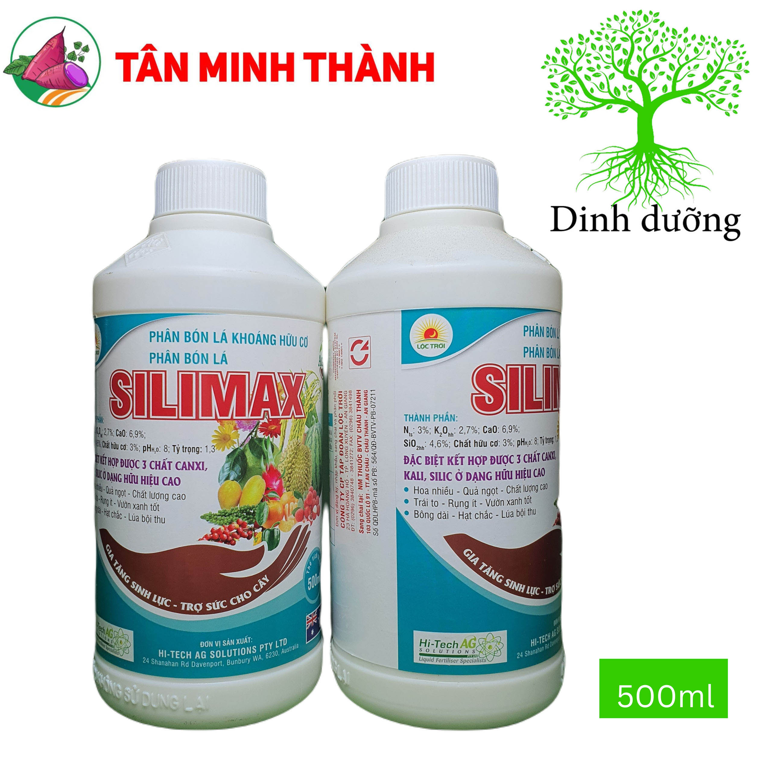 Silimax Lộc Trời - Thuốc kích thích ra hoa, to trái, lớn củ, ngọt trái, nặng ký, chống rụng, to hạt, sáng hạt, hạ phèn, giảm mặn, cứng cây