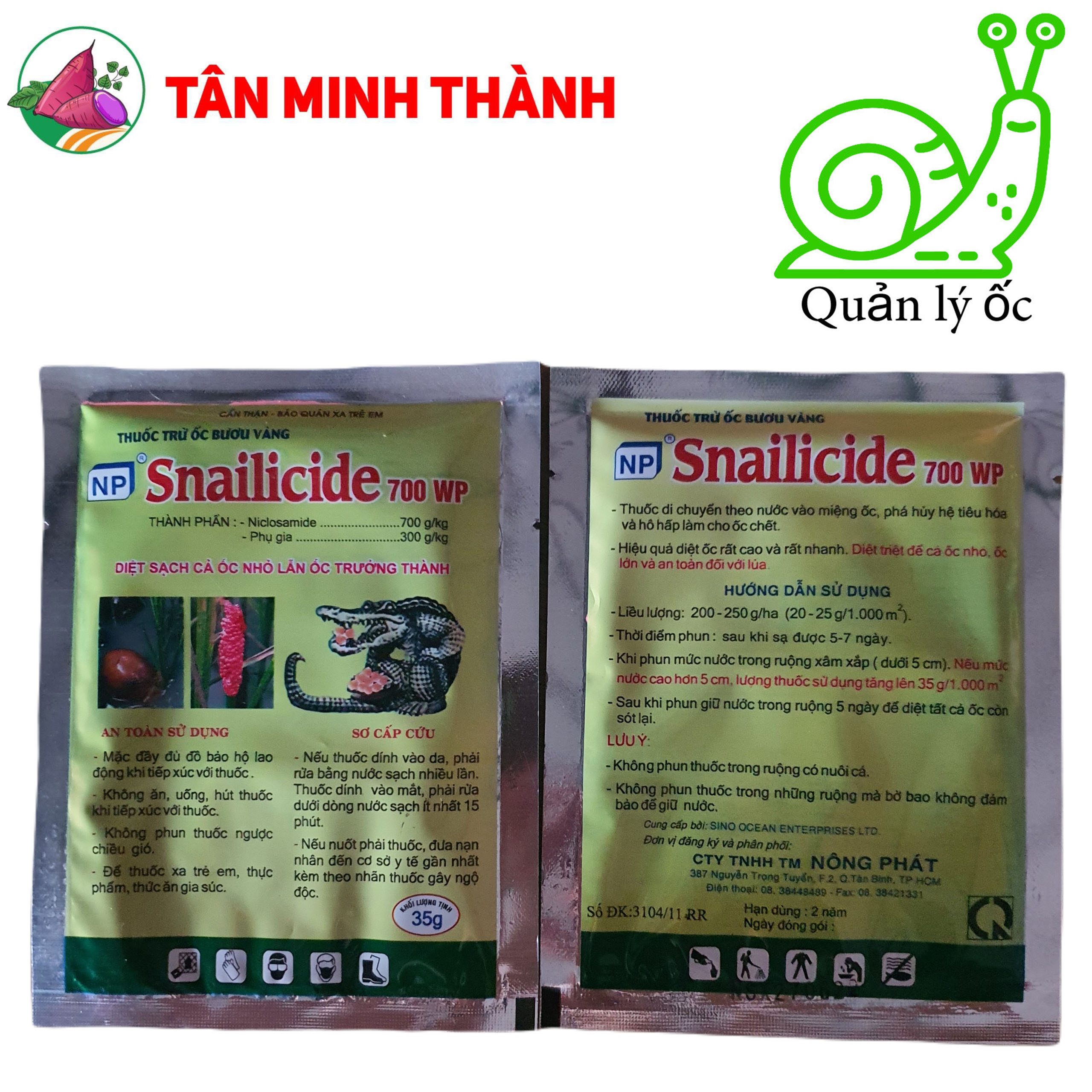 Snailicide 700WP Cá Sấu - Thuốc trừ ốc bươu vàng
