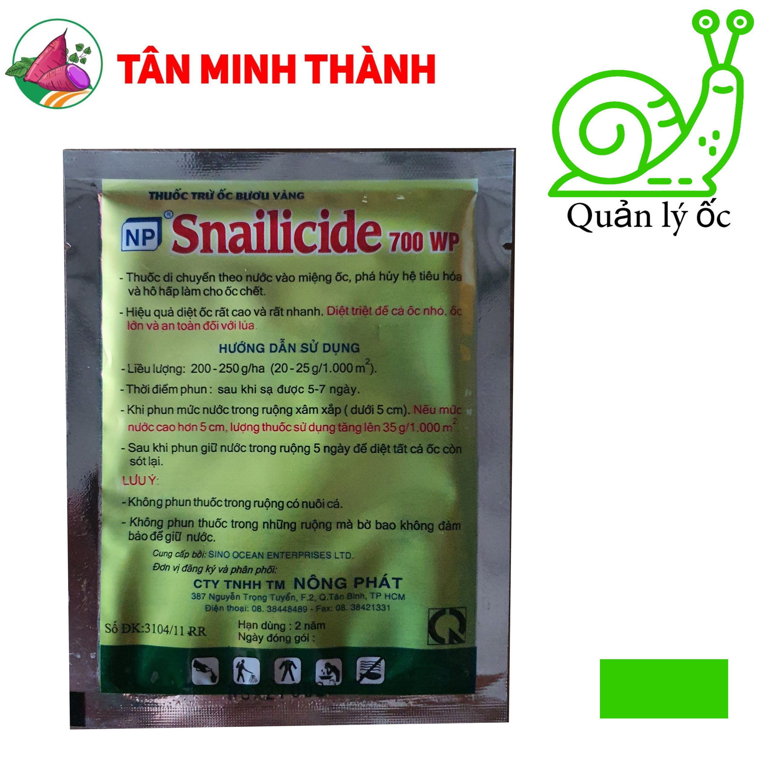 Snailicide 700WP Cá Sấu - Thuốc trừ ốc bươu vàng