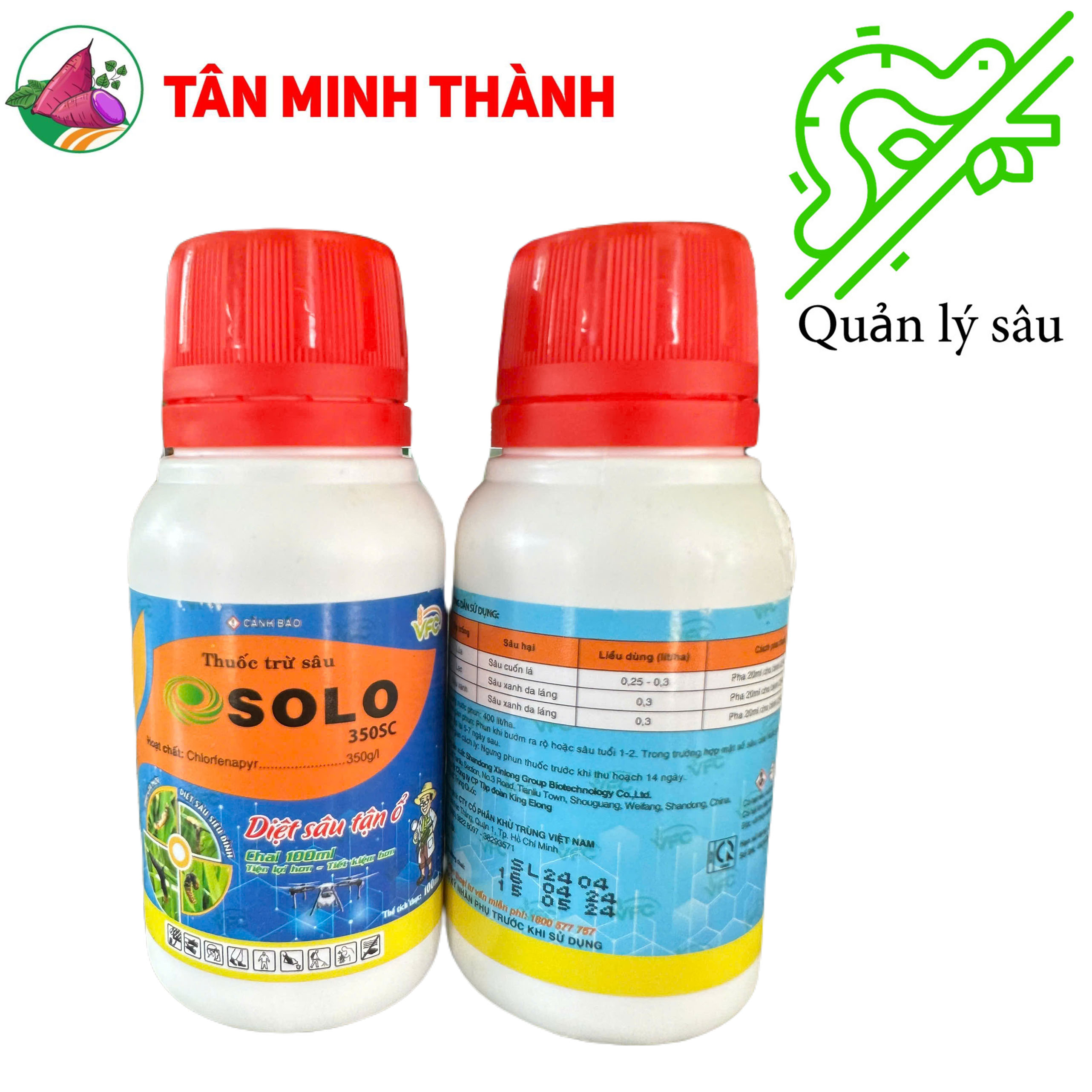 Solo 350SC - Thuốc trừ sâu cuốn lá, sâu xanh da láng, nhện gié, sâu đục thân, nhện đỏ, sâu ăn lá