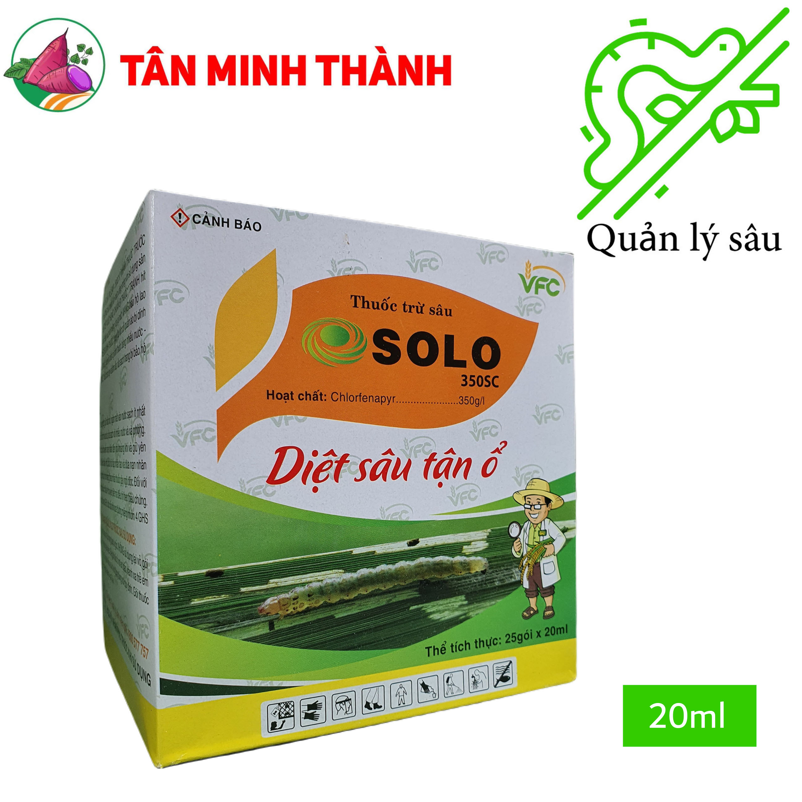 Solo 350SC - Thuốc trừ sâu cuốn lá, sâu xanh da láng, nhện gié, sâu đục thân, nhện đỏ, sâu ăn lá