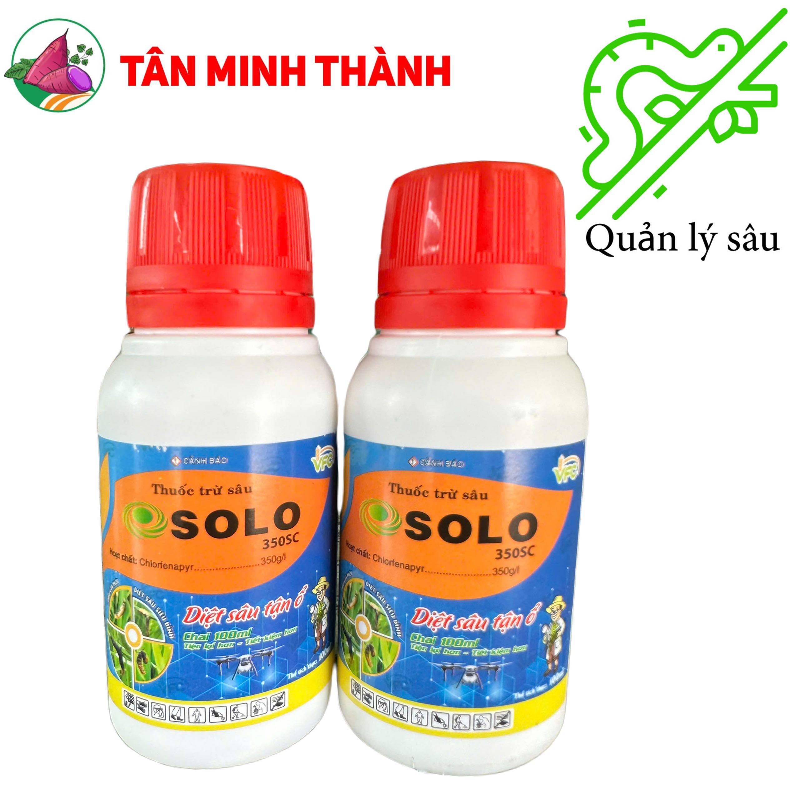 Solo 350SC - Thuốc trừ sâu cuốn lá, sâu xanh da láng, nhện gié, sâu đục thân, nhện đỏ, sâu ăn lá