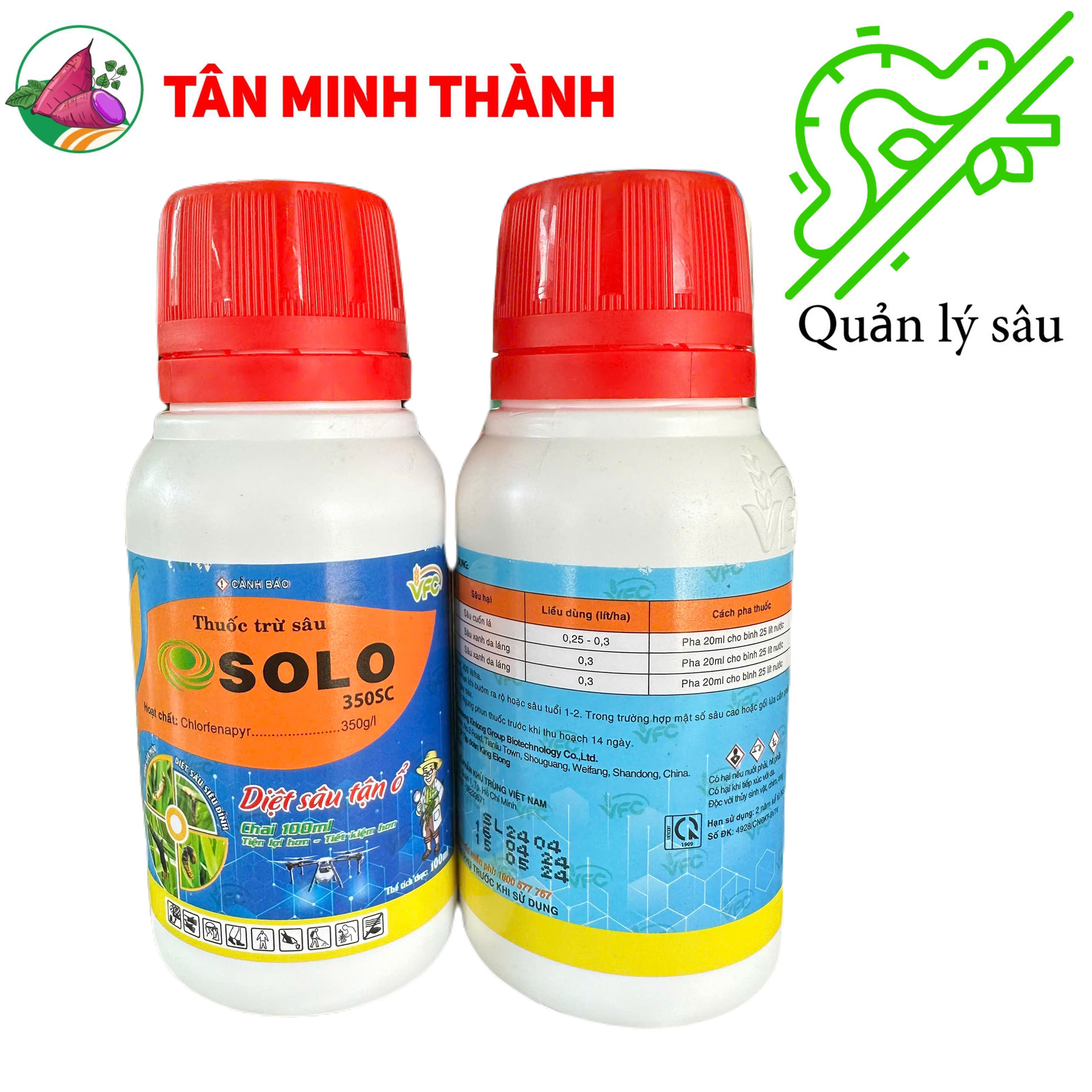 Solo 350SC - Thuốc trừ sâu cuốn lá, sâu xanh da láng, nhện gié, sâu đục thân, nhện đỏ, sâu ăn lá