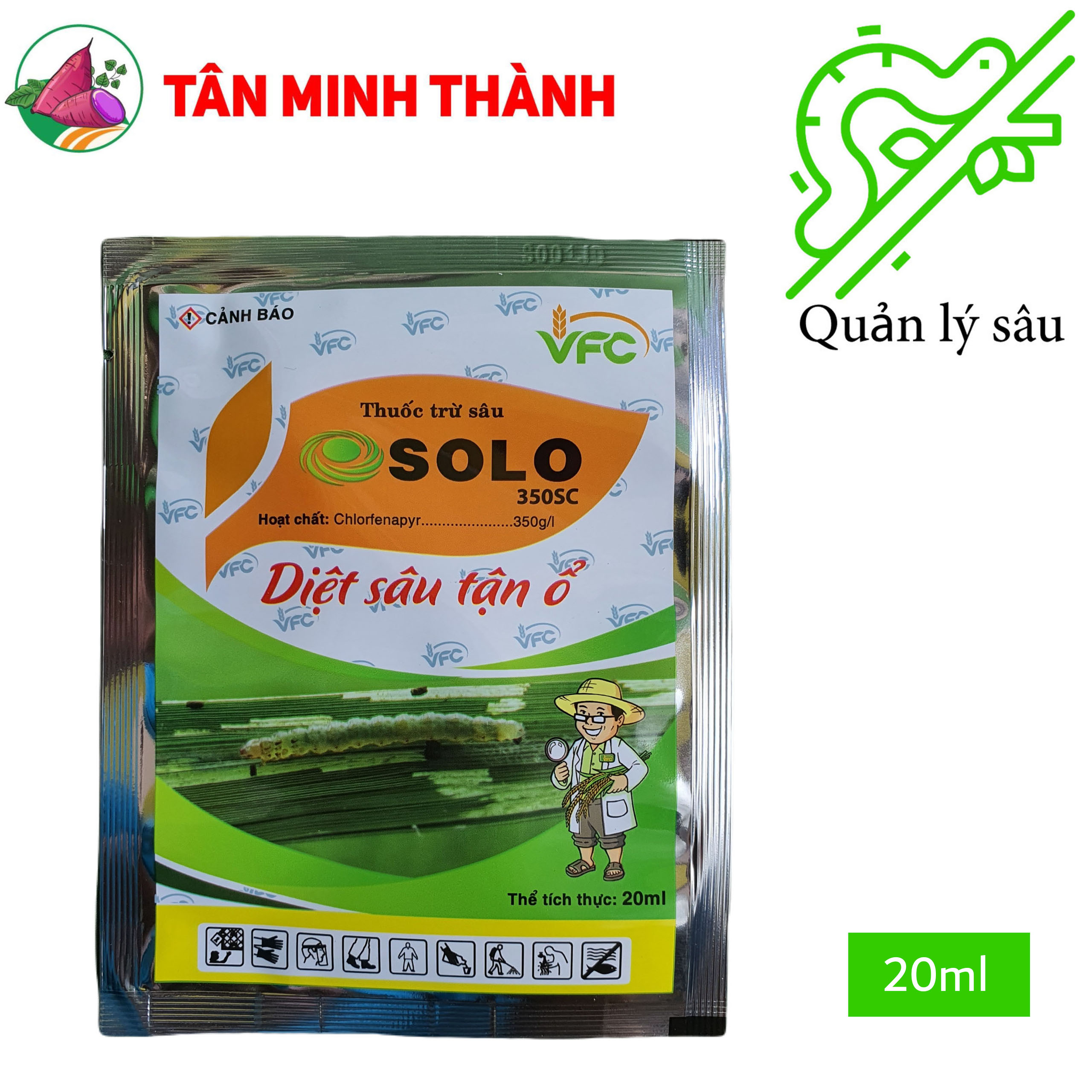 Solo 350SC - Thuốc trừ sâu cuốn lá, sâu xanh da láng, nhện gié, sâu đục thân, nhện đỏ, sâu ăn lá