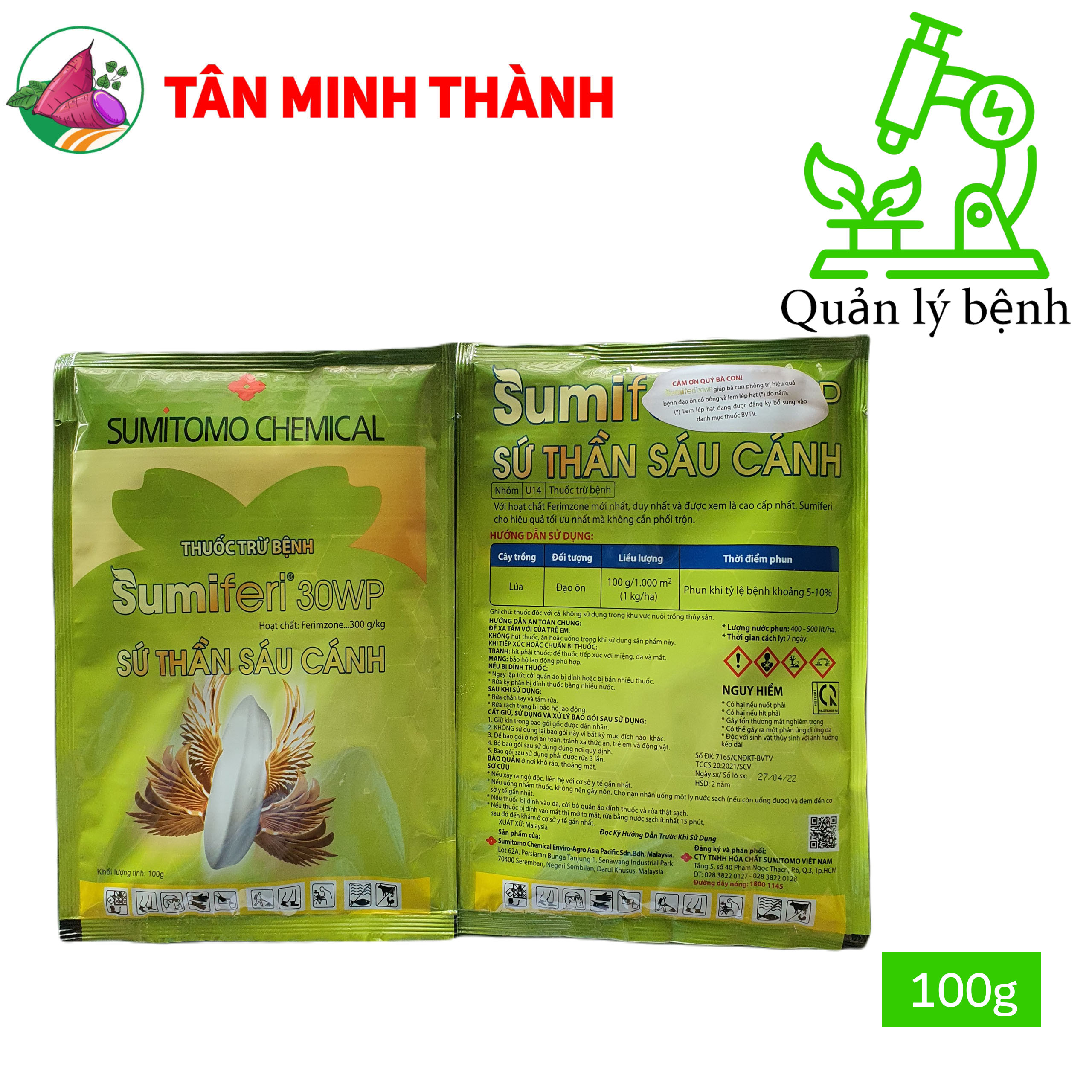 Sumiferi 30WP Sứ Thần Sáu Cánh - Thuốc đặc trị quản lý đạo ôn lá, đạo ôn cổ bông, lem lép hạt