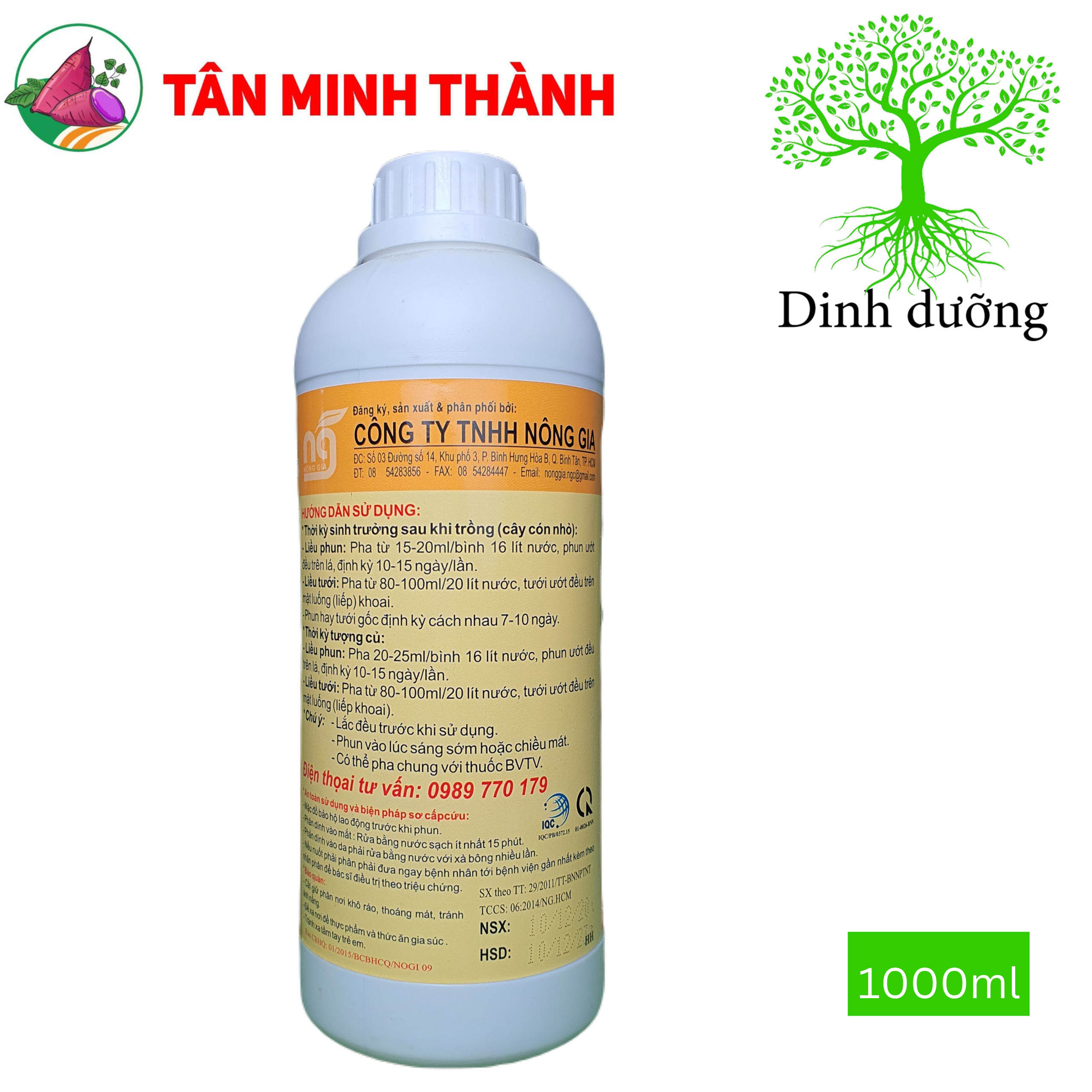 Tạo Củ Khoai Lang KL02 - Thuốc tạo nhiêu rễ củ, củ lớn nhanh, lớn đều, bóng da, đẹp màu hạn chế vàng lá, thối củ, sần da