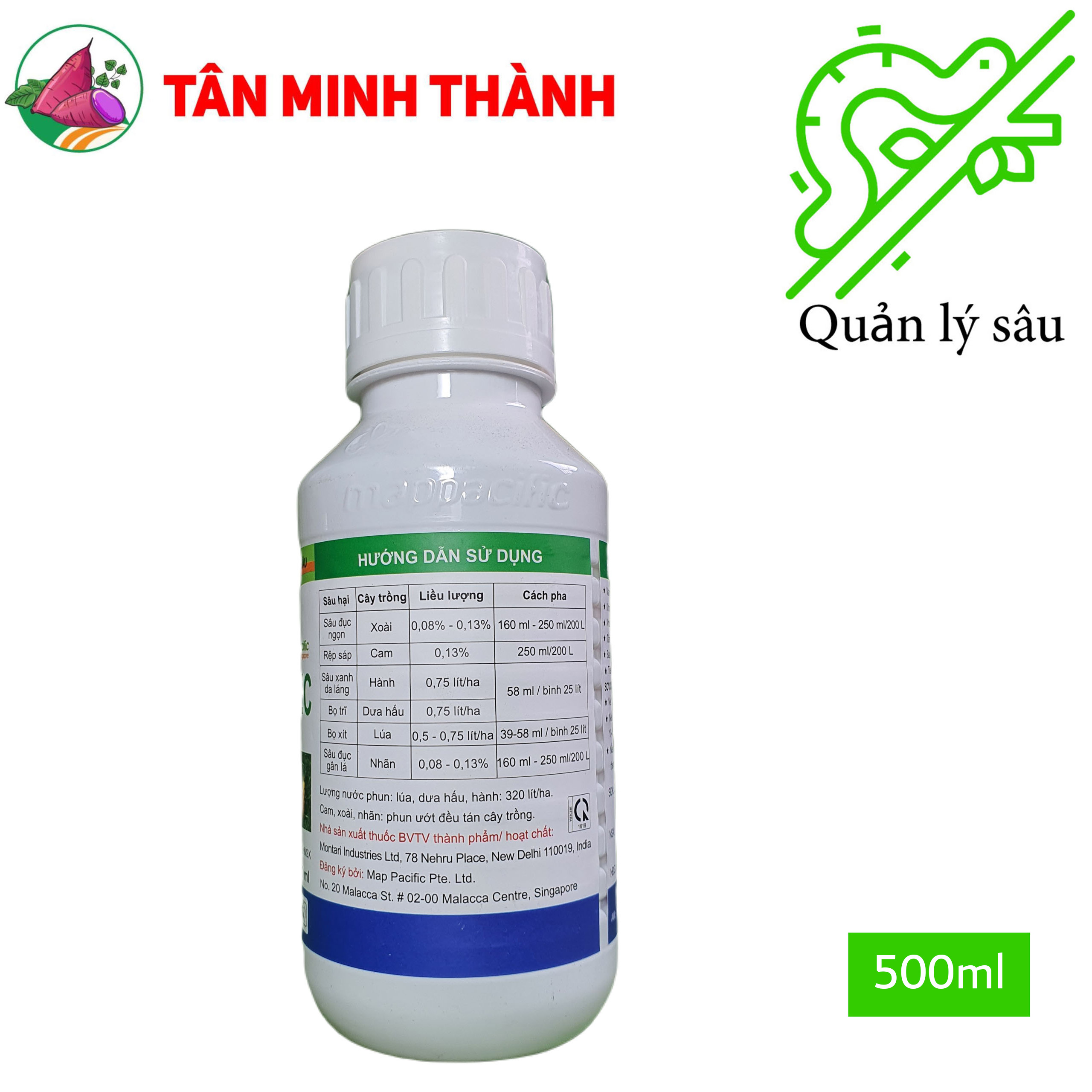 Taron 50EC - Thuốc đặc trị rệp sáp, sâu xanh da láng, bọ trĩ, bọ xít, sâu đục gân lá, sâu đục ngon, sùng khoai lang