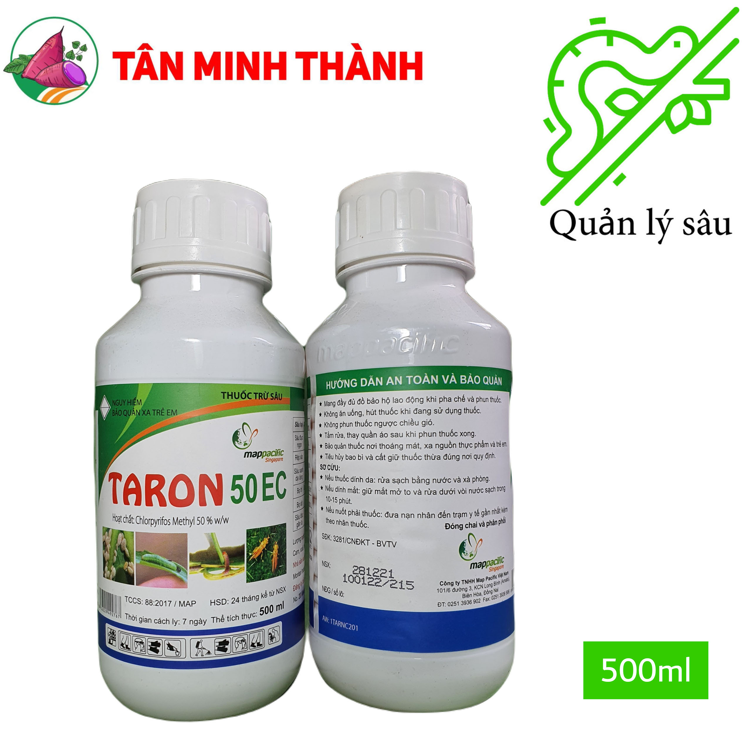 Taron 50EC - Thuốc đặc trị rệp sáp, sâu xanh da láng, bọ trĩ, bọ xít, sâu đục gân lá, sâu đục ngon, sùng khoai lang