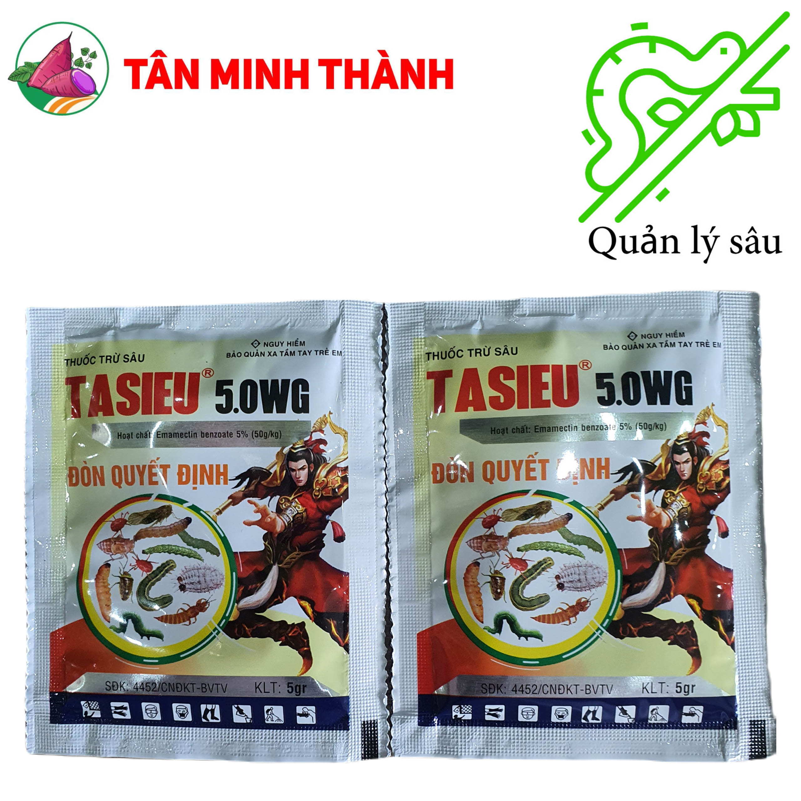 Tasieu 5WG - Thuốc trừ sâu sinh học, đặc trị sâu cuốn lá, bọ cánh tơ, sâu xanh, nhện đỏ, sâu vẽ bùa, rệp sáp, bọ xít, sâu tơ