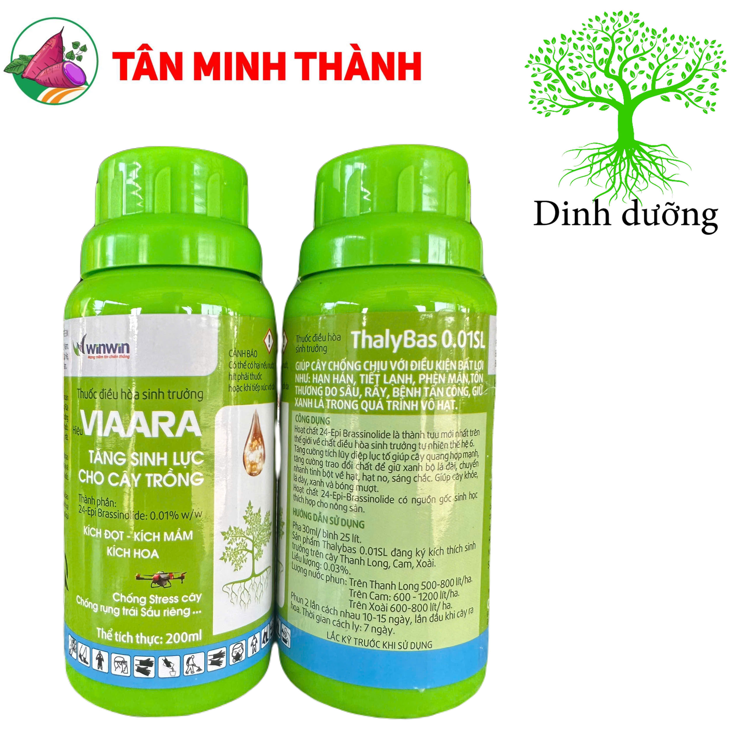 ThalyBas Viaara 0.01SL - Thuốc kích đọt, kích hoa, kích mầm, xanh lá, to trái