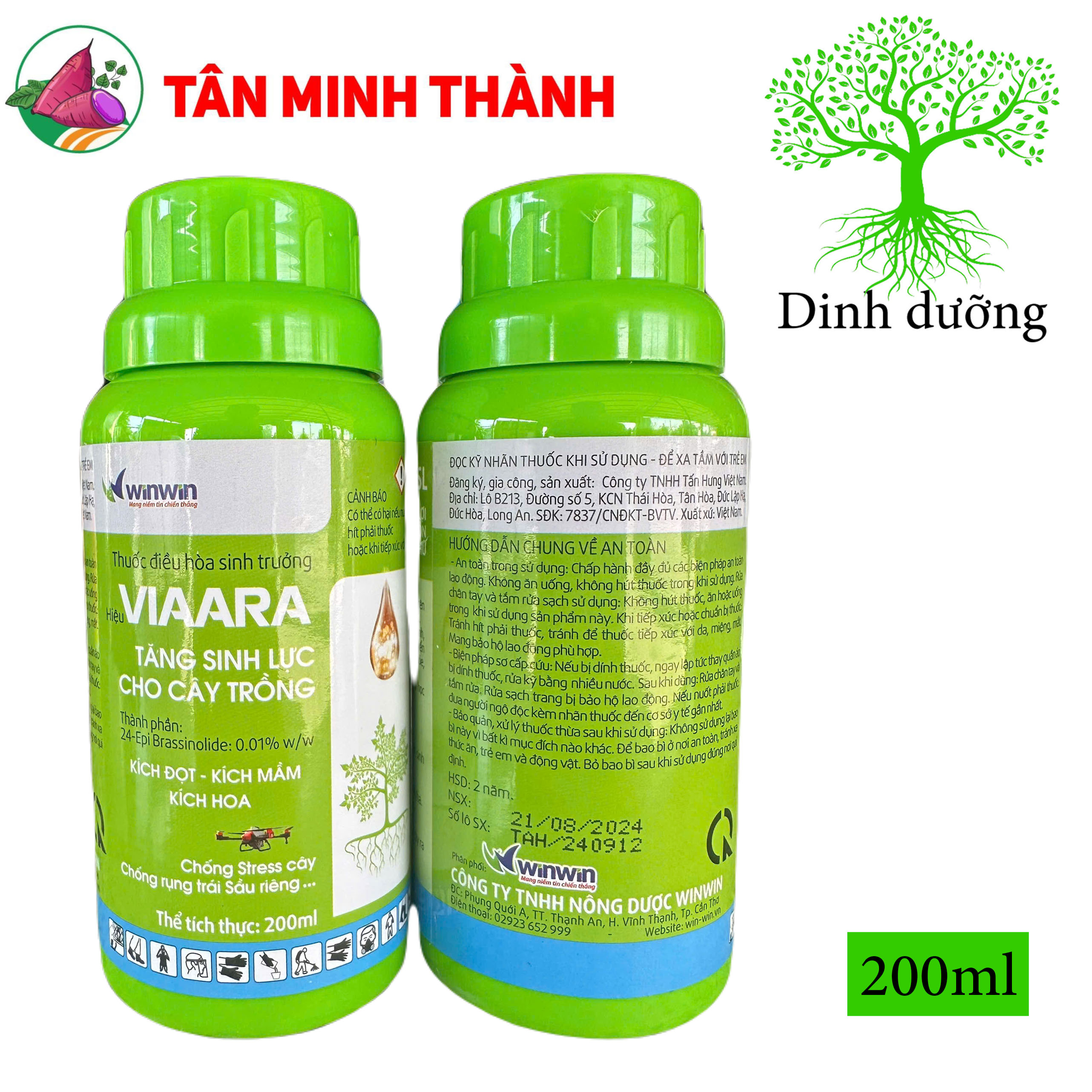 ThalyBas Viaara 0.01SL - Thuốc kích đọt, kích hoa, kích mầm, xanh lá, to trái