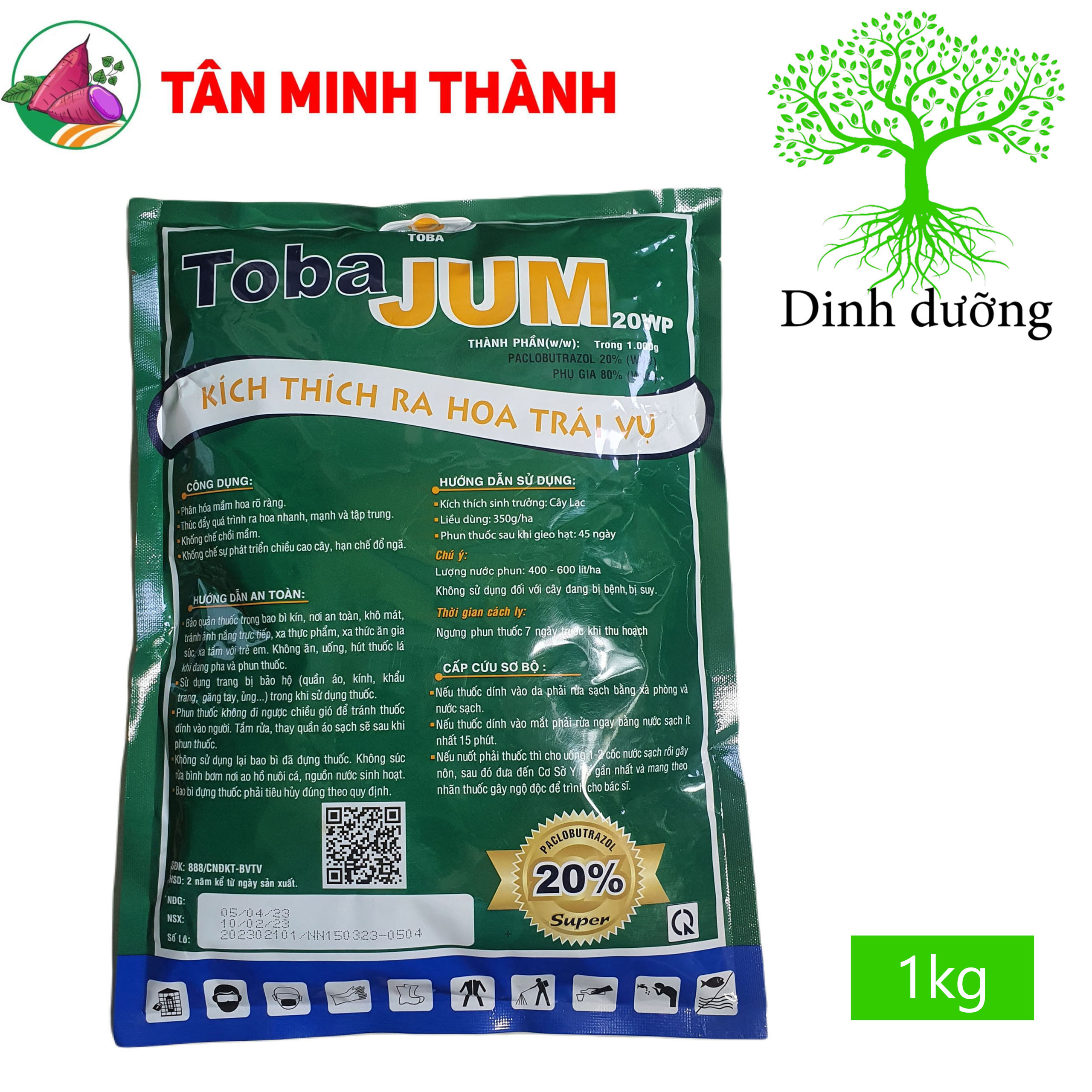 Toba Jum 20WP - Thuốc phân hóa mầm hoa, cứng cây, đứng dây, dày lá, ra hoa nhanh, đồng loạt