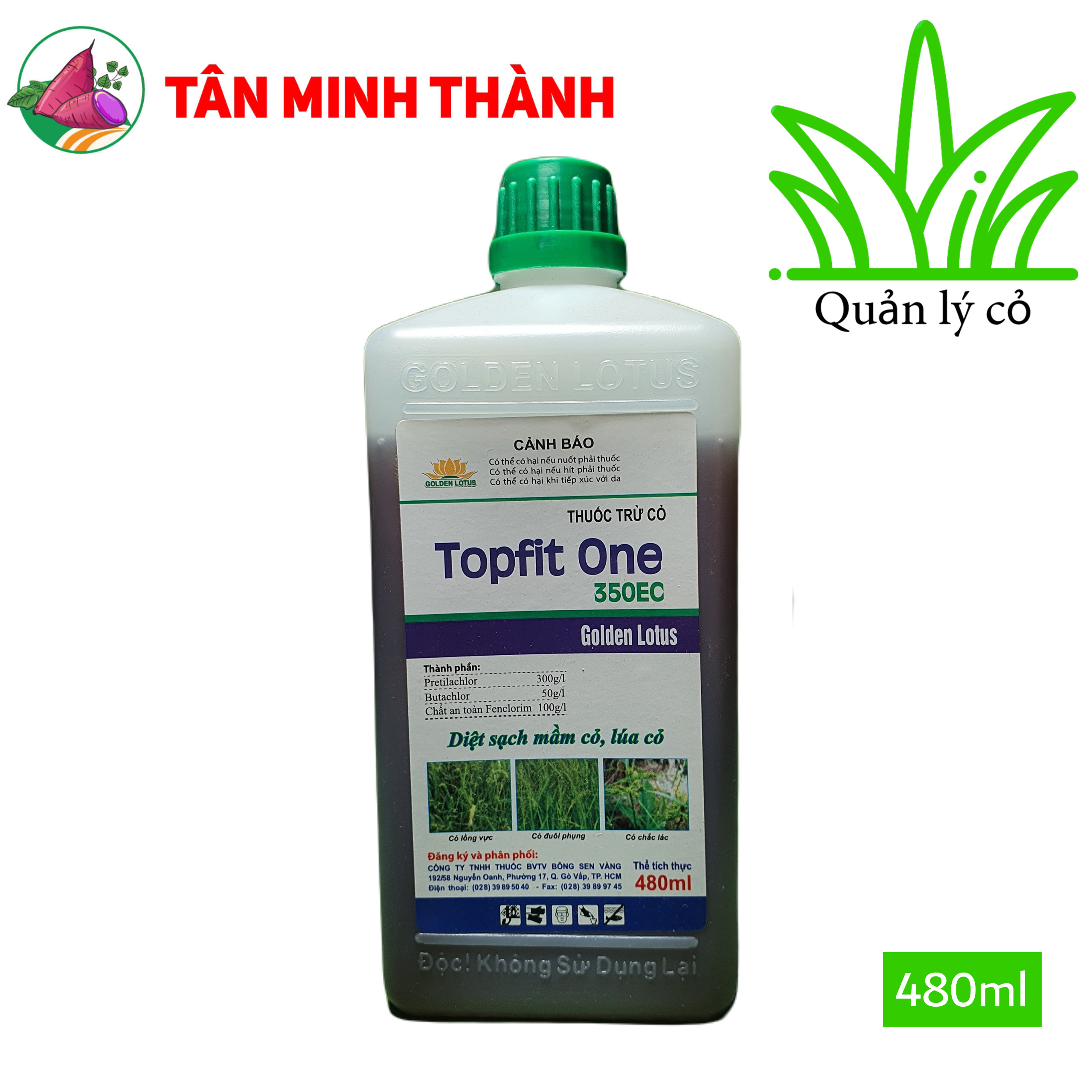 Topfit One 350EC - Thuốc diệt mầm, trừ cỏ tiền nảy mầm cho lúa, cỏ đuôi phụng, cỏ lồng vực, cỏ chác lác, cỏ lá rộng