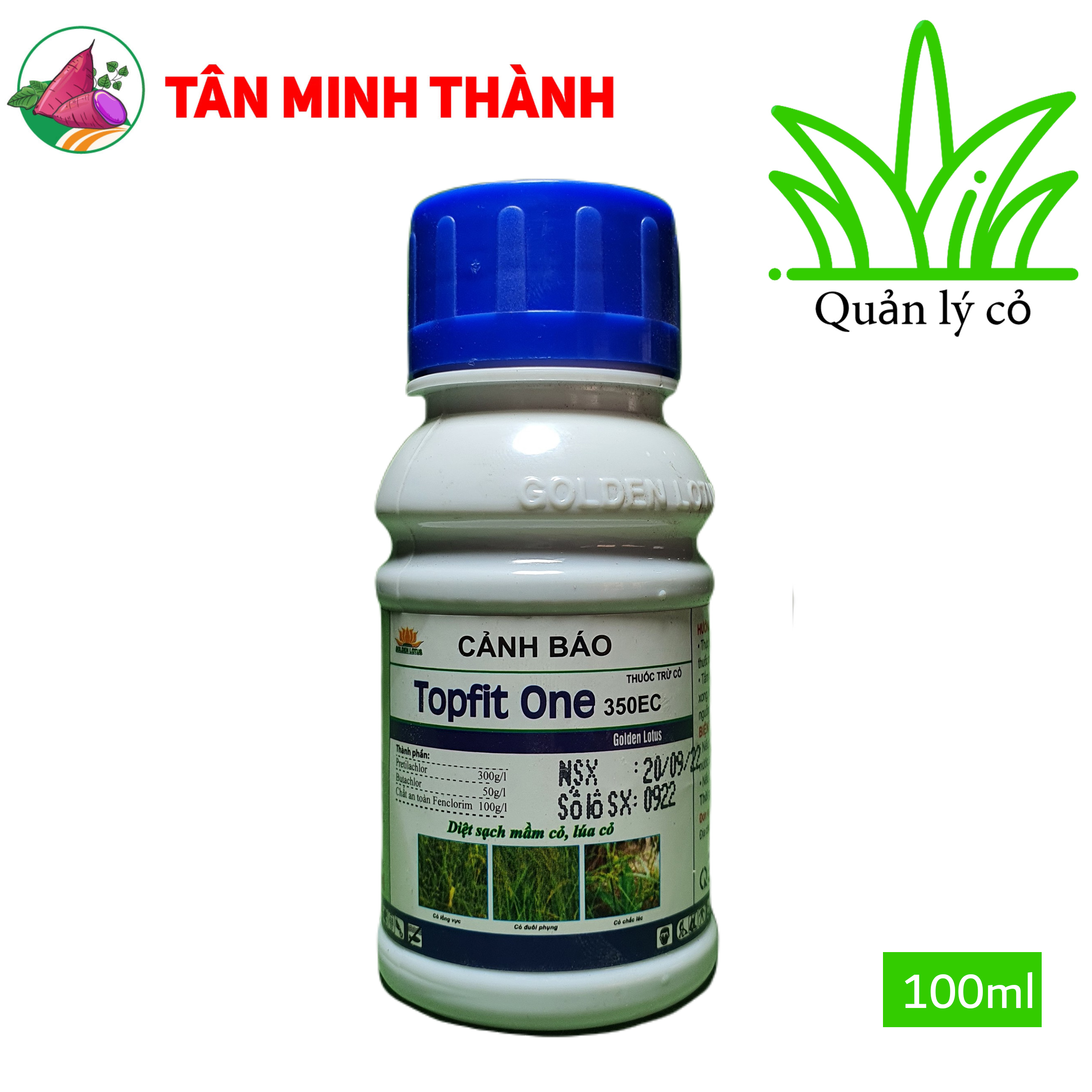 Topfit One 350EC - Thuốc diệt mầm, trừ cỏ tiền nảy mầm cho lúa, cỏ đuôi phụng, cỏ lồng vực, cỏ chác lác, cỏ lá rộng