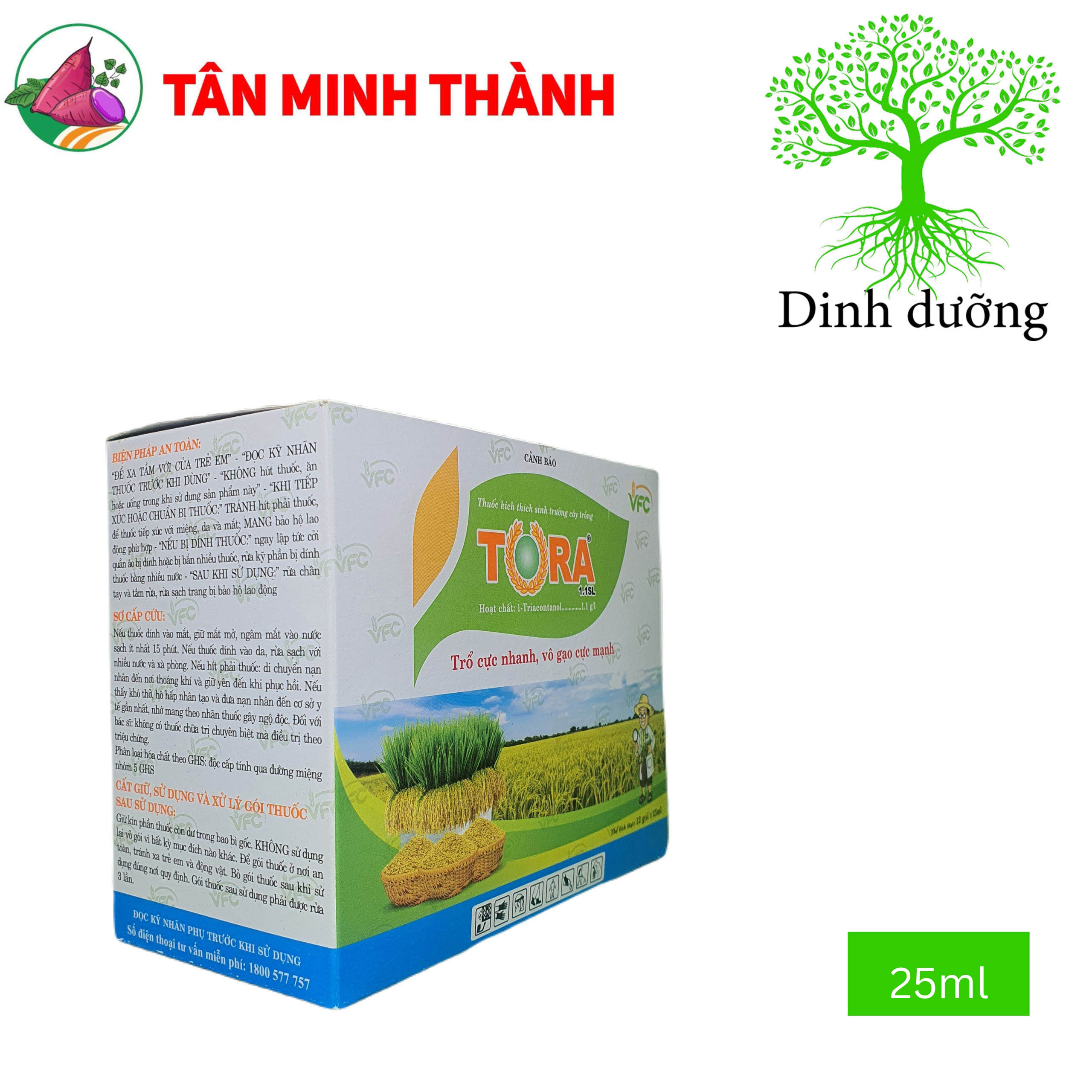 Tora 1.1SL - Thuốc kích thích sinh trưởng giúp trổ bông đồng loạt, vô gạo, to hạt, sáng hạt, chắc hạt, nặng ký, tăng năng xuất và chất lượng
