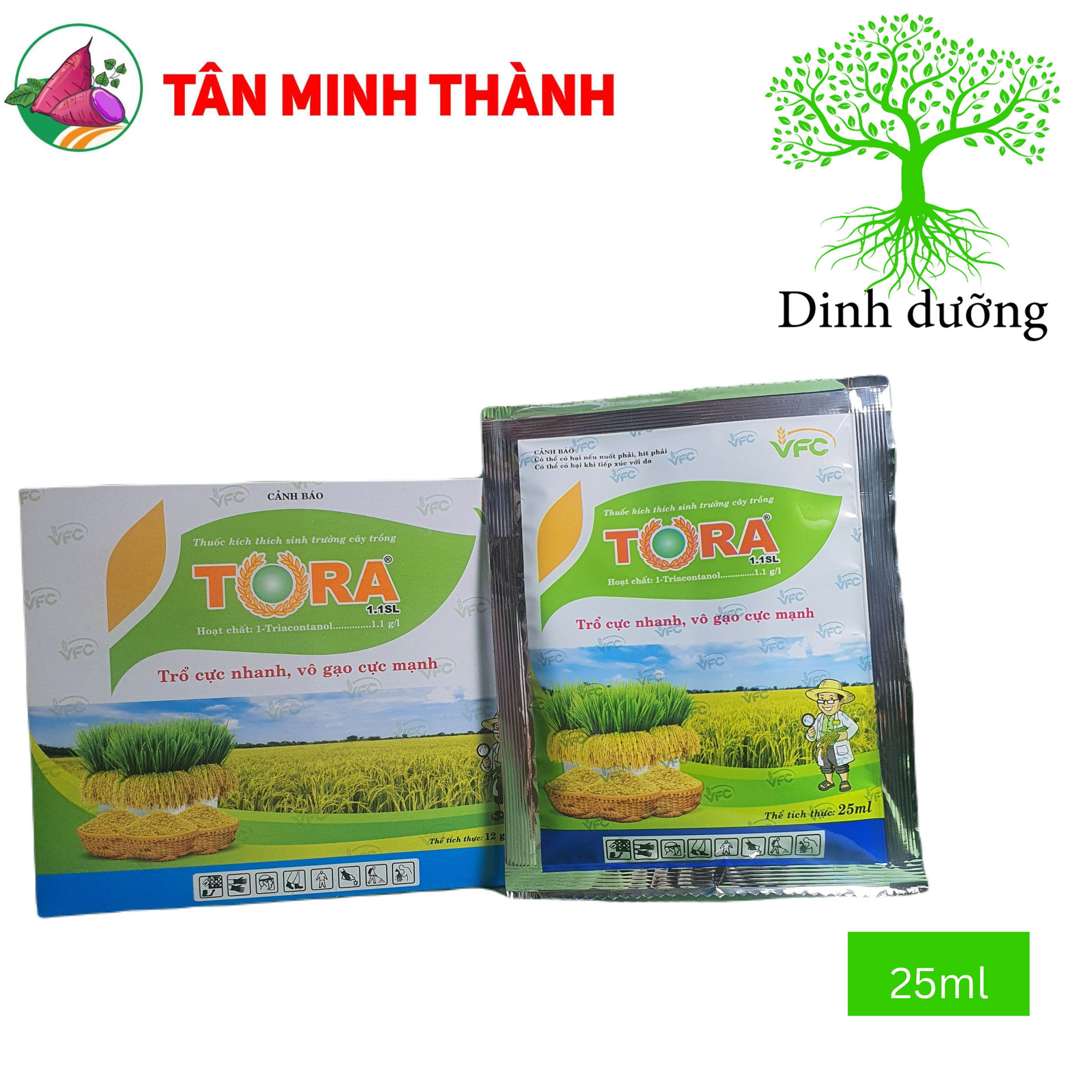 Tora 1.1SL - Thuốc kích thích sinh trưởng giúp trổ bông đồng loạt, vô gạo, to hạt, sáng hạt, chắc hạt, nặng ký, tăng năng xuất và chất lượng