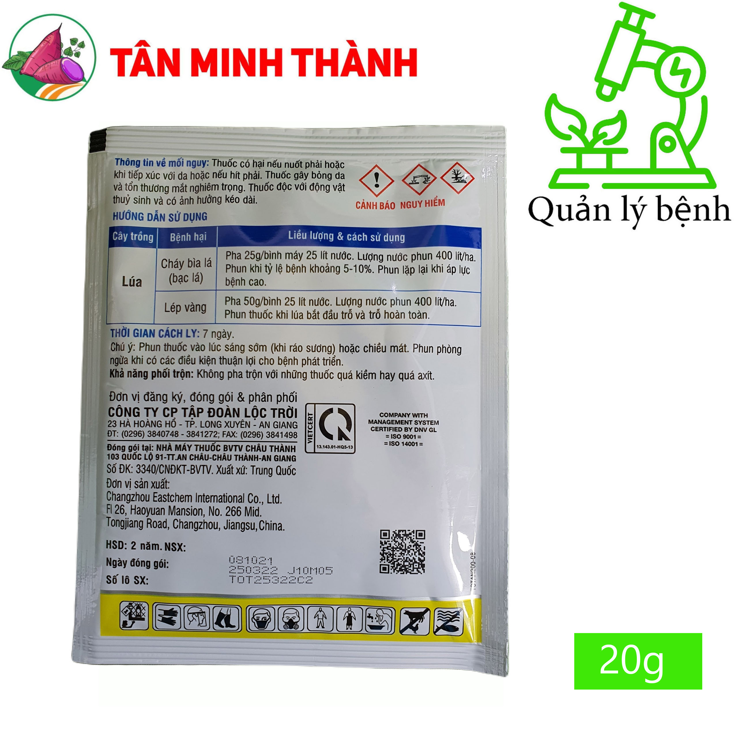 Totan 200WP - Thuốc đặc trị vi khuẩn, thối nhũn, vàng lá, héo xanh, lép vàng, thối trái, đốm lá