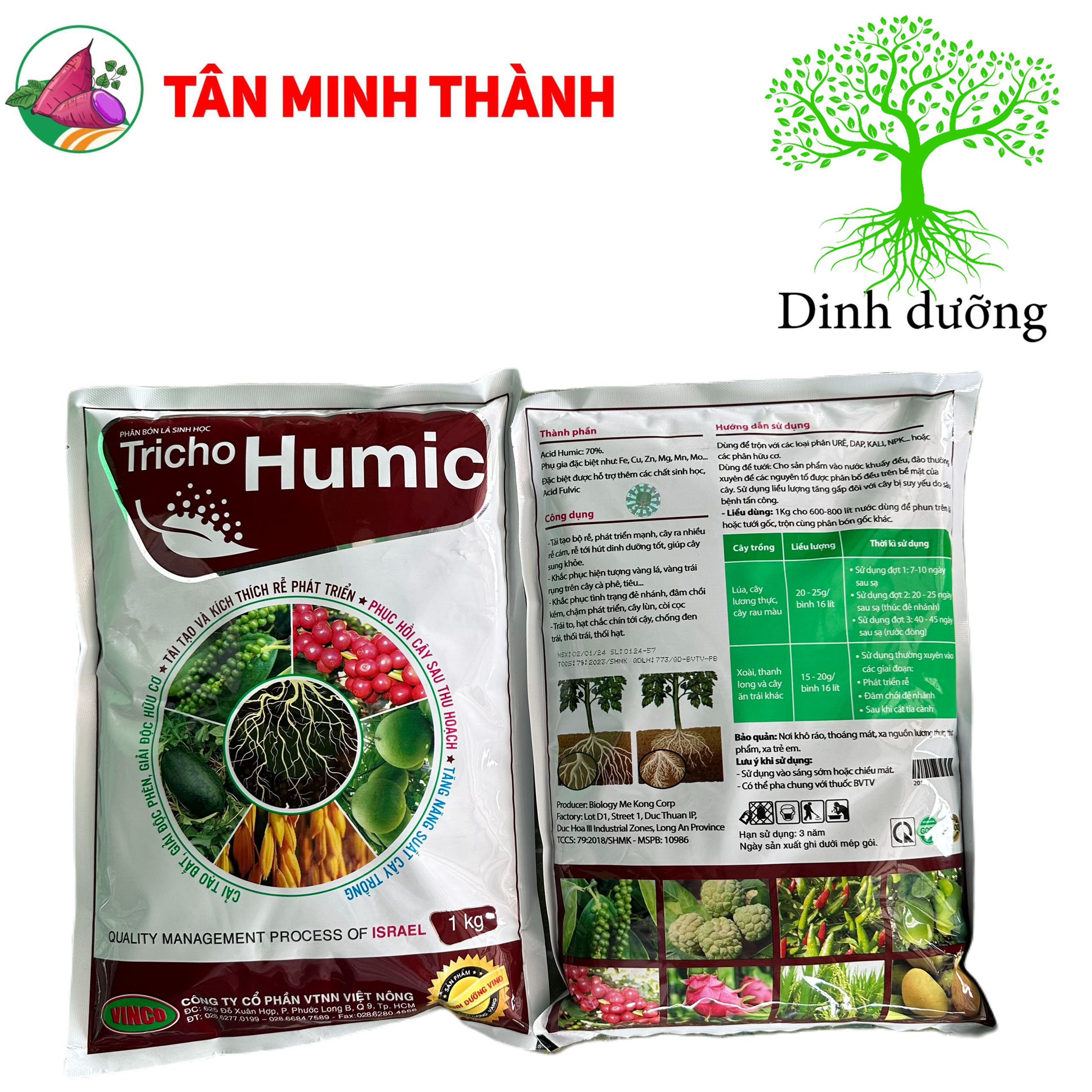 Tricho Humic - Thuốc kích thích ra rễ, đâm chồi, đẻ nhánh, to trái, to hạt, lớn củ