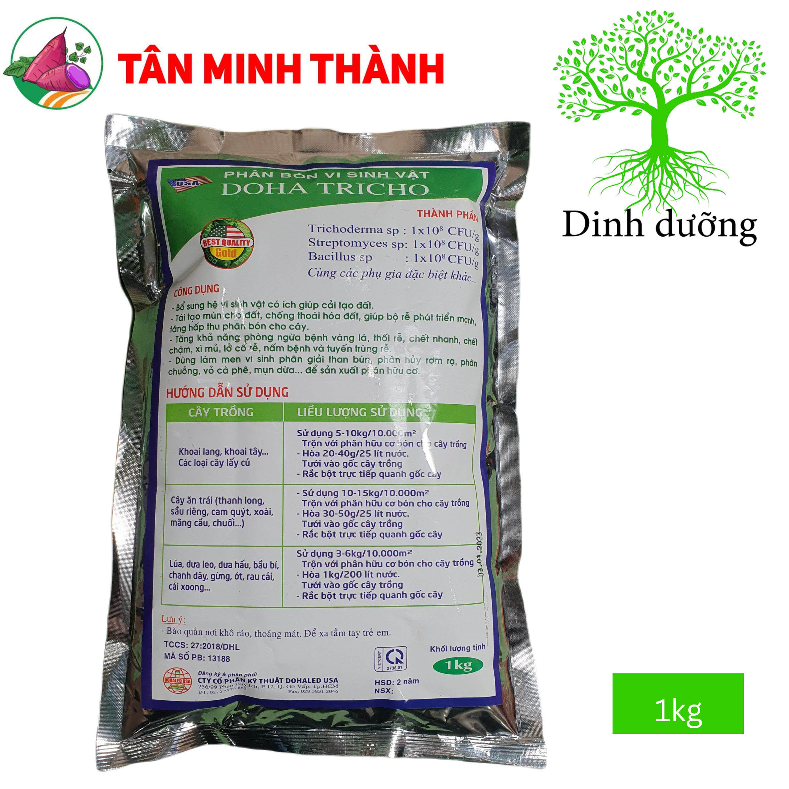 Trichoderma DHL - Thuốc cải tạo đất, phát triển rễ,  giải độc hữu cơ, tăng hệ vi sinh đất, đối kháng nấm khuẩn hại