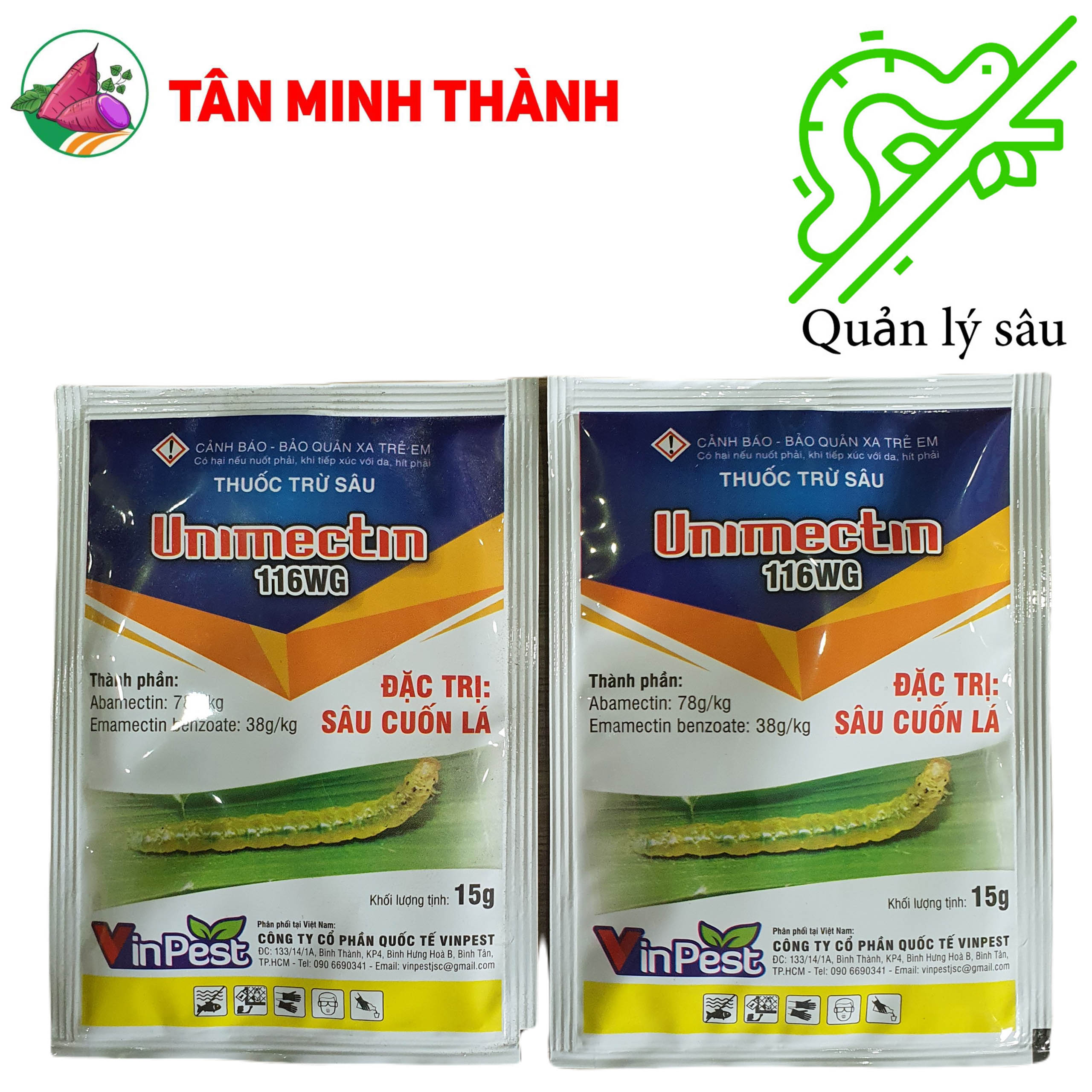 Unimectin 116WG - Thuốc đặc trị sâu cuốn lá, sâu xanh, sâu khoang, nhện đỏ