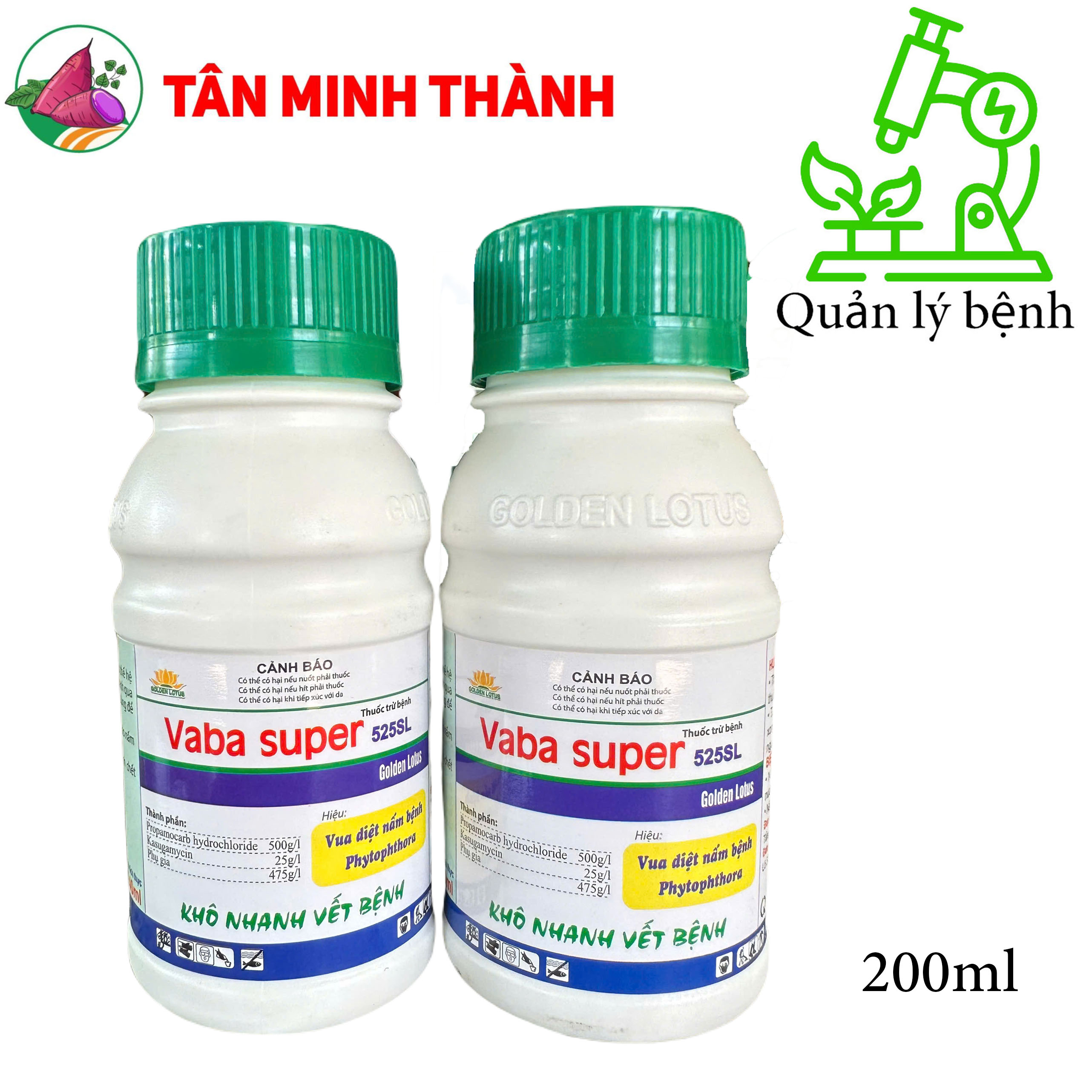 Vaba Super 525SL - Thuốc trừ nấm Phytopthora, chết nhanh, nứt thân xì mũ, vàng lá thối rễ