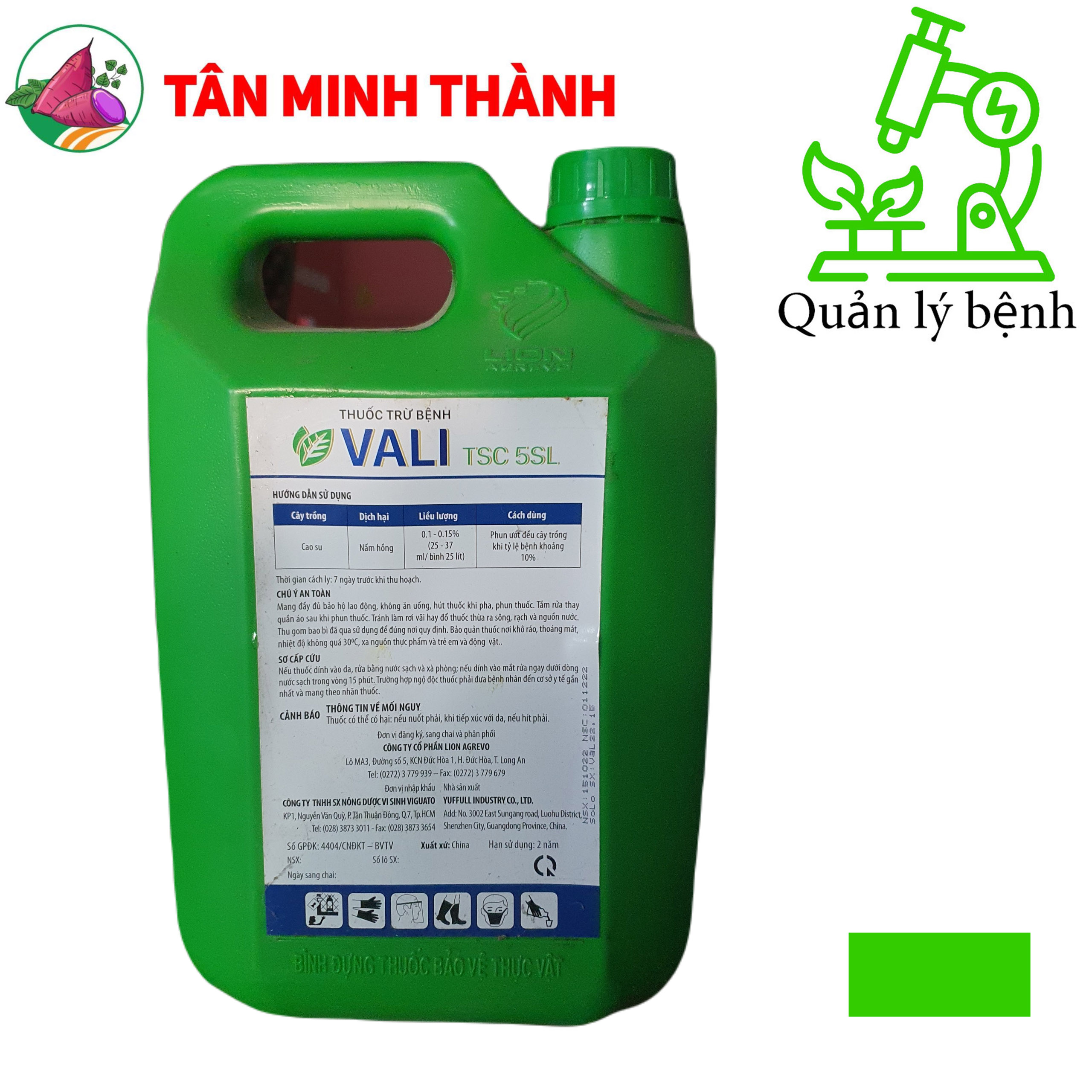 Vali 5SL TSC Lion - Thuốc trừ nấm bệnh nấm hồng, đốm vằn, khô vằn, loét sọc mặt cạo