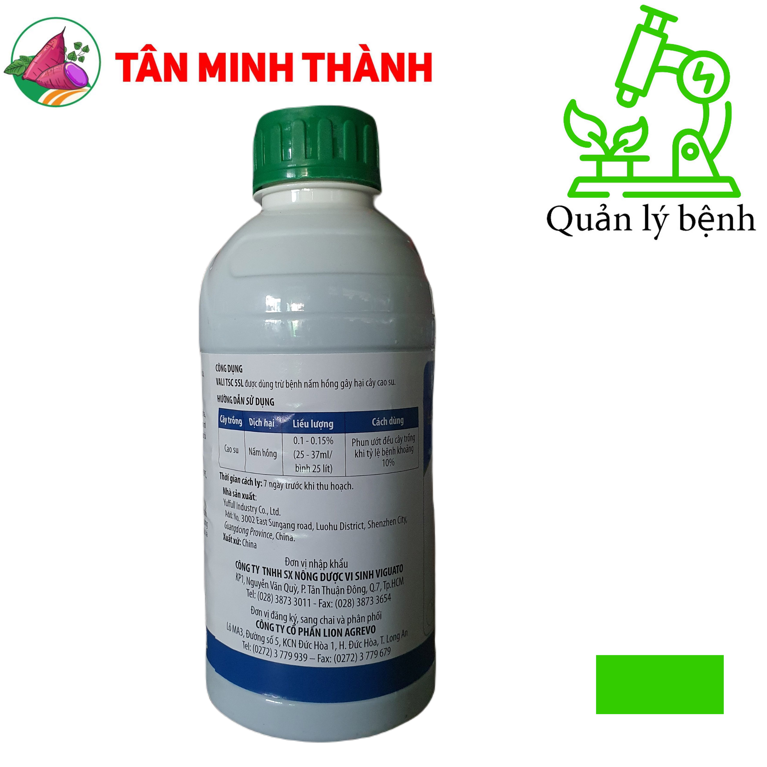 Vali 5SL TSC Lion - Thuốc trừ nấm bệnh nấm hồng, đốm vằn, khô vằn, loét sọc mặt cạo