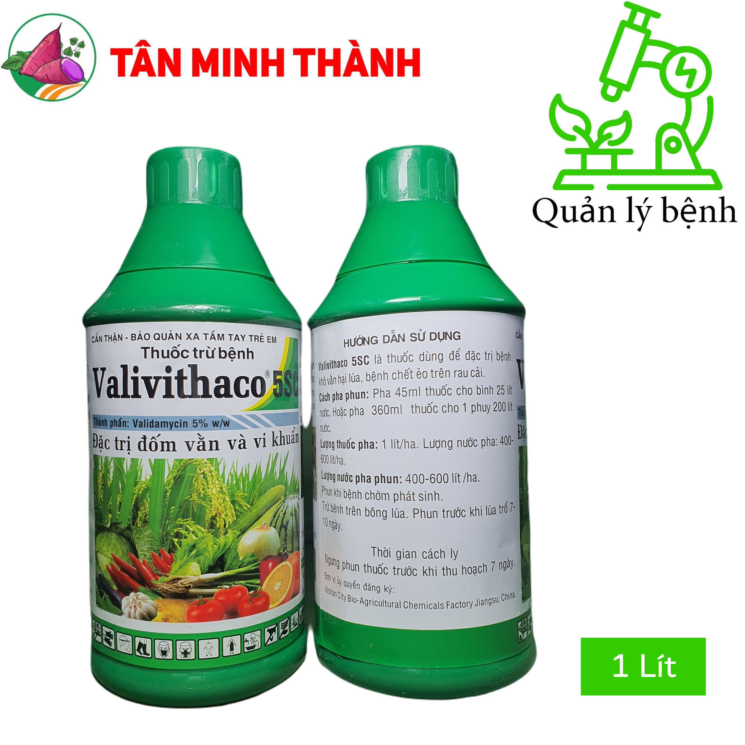 Vali Vithaco 5SC - Thuốc trừ bệnh khô vằn, nấm hồng, héo xanh, lở cổ rễ, thán thư