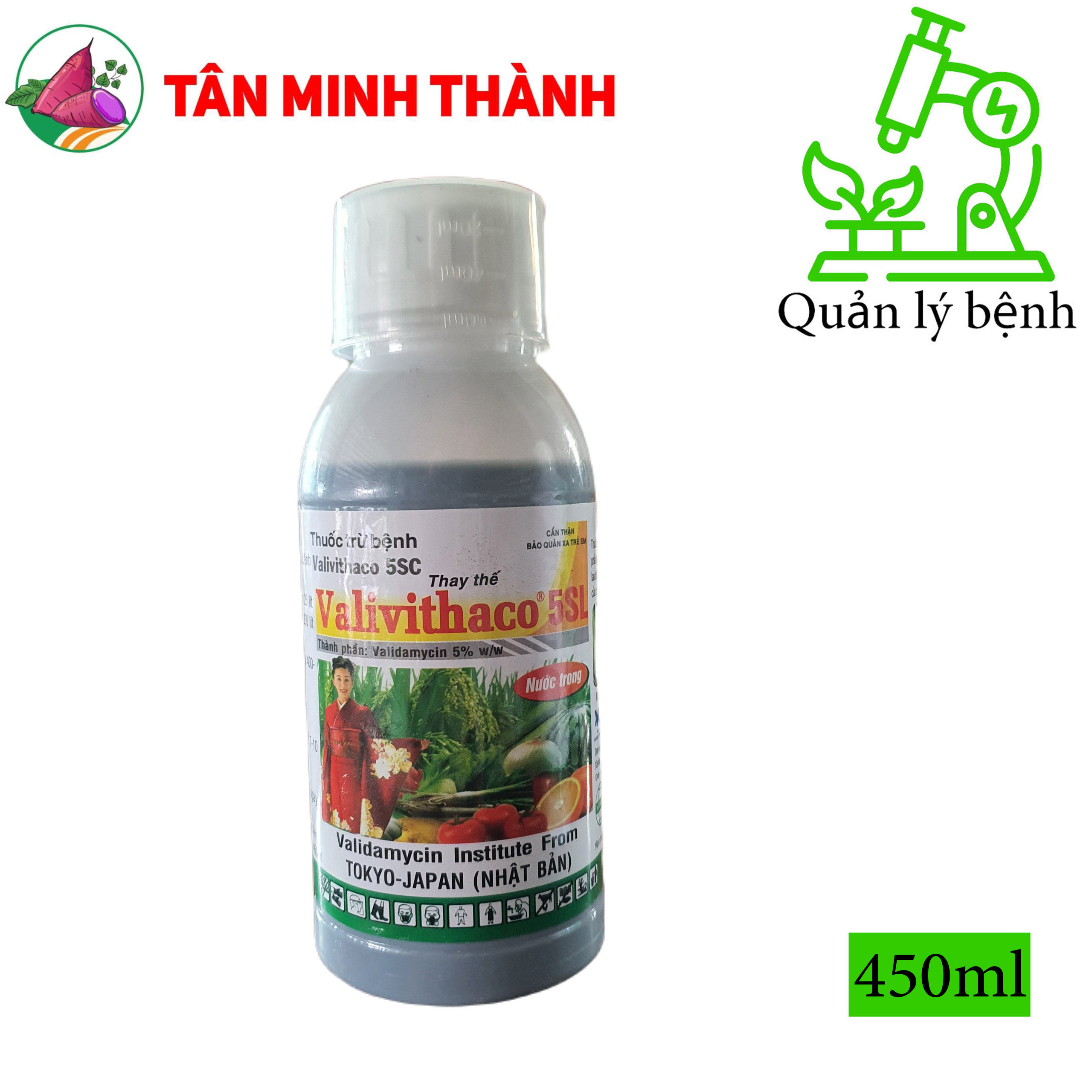 Vali Vithaco 5SL - Thuốc trừ bệnh khô vằn, nấm hồng, héo xanh, lở cổ rễ, thán thư