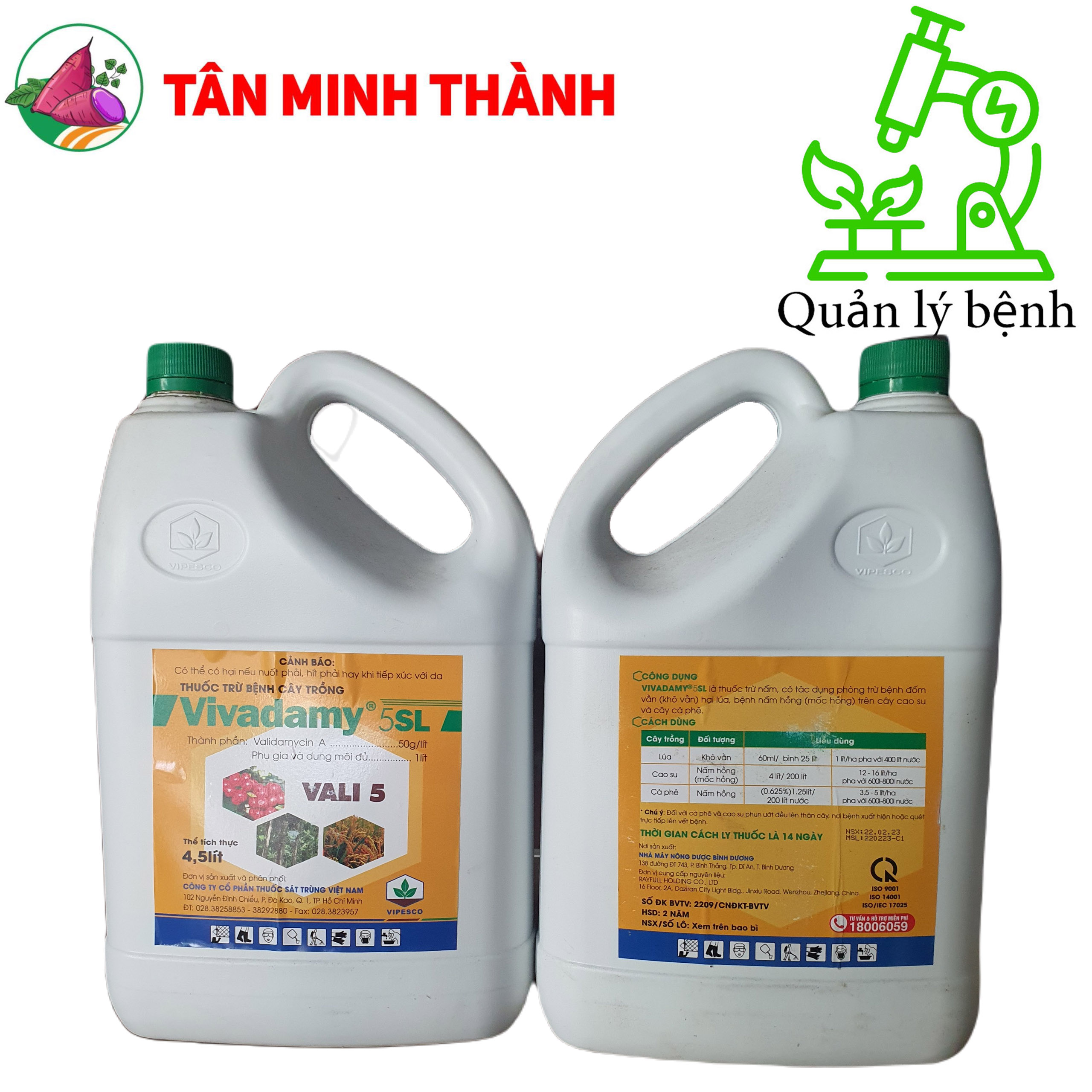 Vali Vivadamy 5SL - Thuốc trừ bệnh đốm vằn, khô vằn, nấm hồng, mốc hồng
