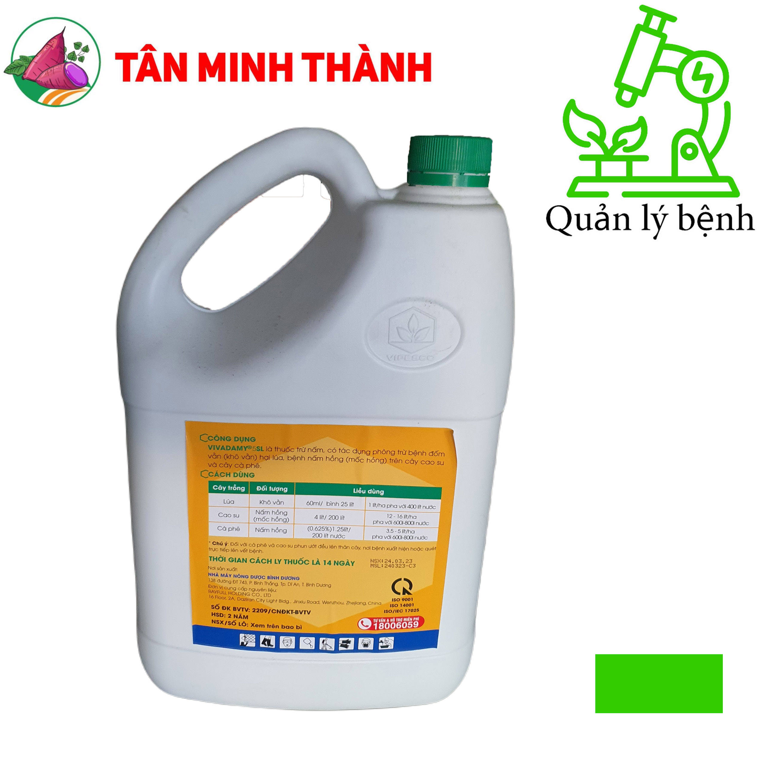 Vali Vivadamy 5SL - Thuốc trừ bệnh đốm vằn, khô vằn, nấm hồng, mốc hồng