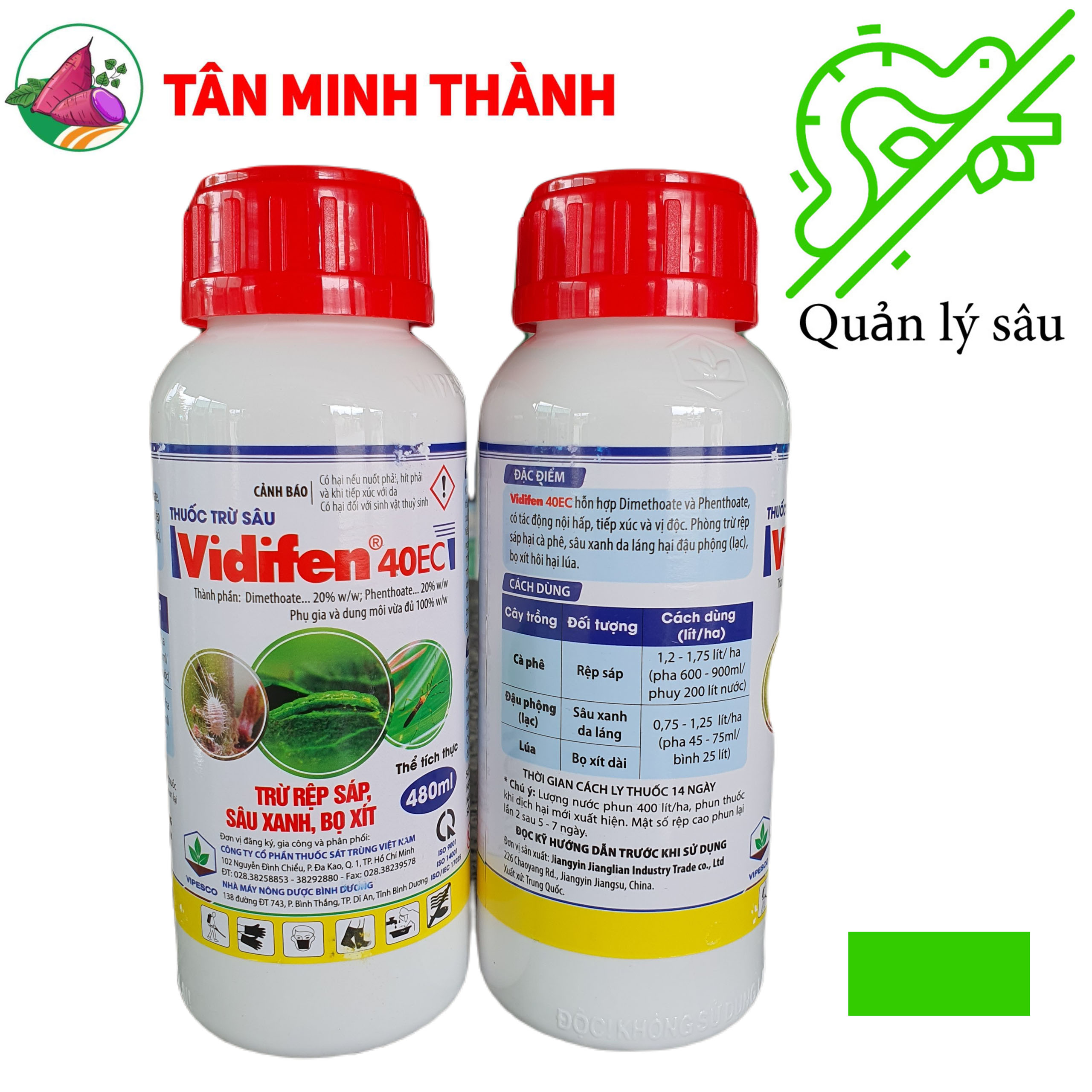 Vidifen 40EC - Thuốc đặc trị rệp sáp, sâu xanh, bọ xít, sâu cuốn lá, bọ hà, sùng khoai lang, bọ nhảy