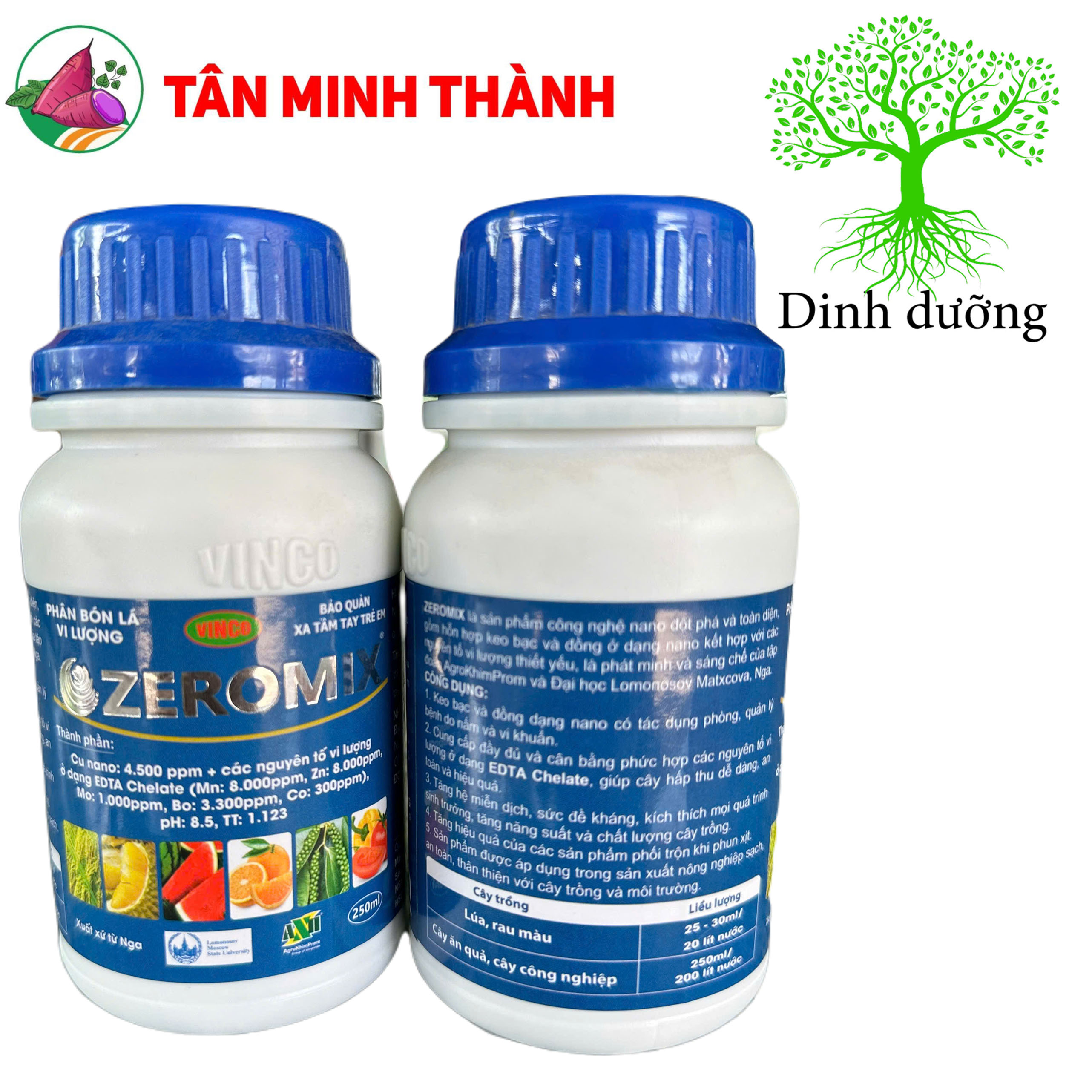 Zeromix - Thuốc nano bạc, nano đồng, kích kháng, tăng năng suất