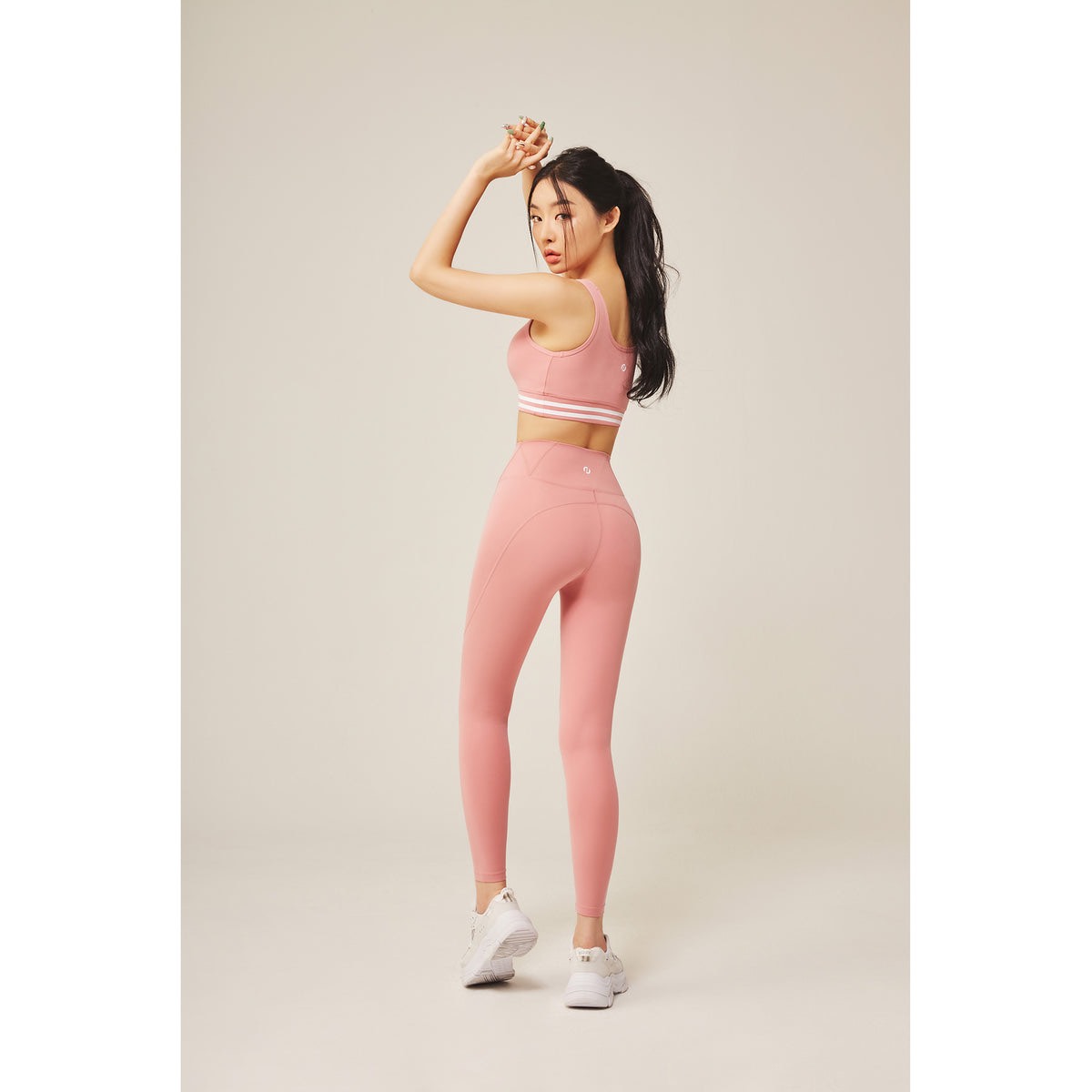 [NERDY FIT] Slim Cotton Leggings Rose Pink