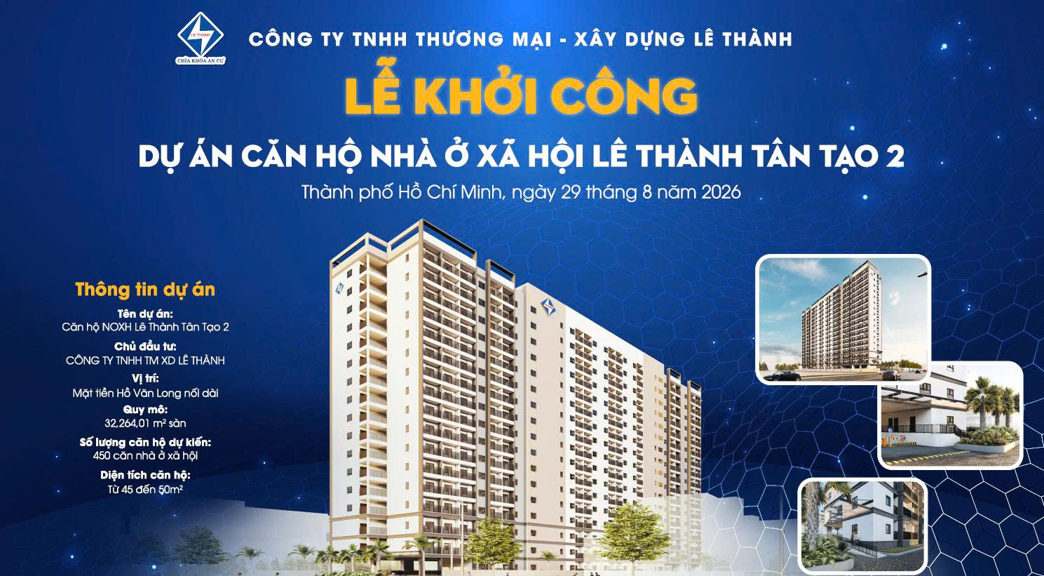 LỄ KHỞI CÔNG DỰ ÁN NHÀ Ở XÃ HỘI LÊ THÀNH TÂN TẠO 2