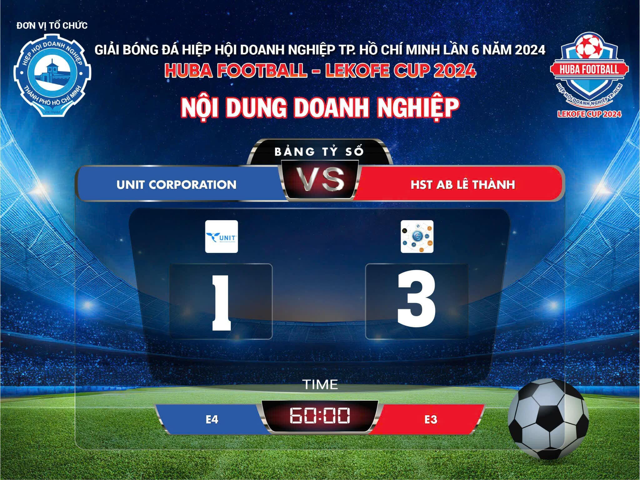 Bảng tin Giải Huba Football - LEKOFE CUP 2024 - 7/12/2024