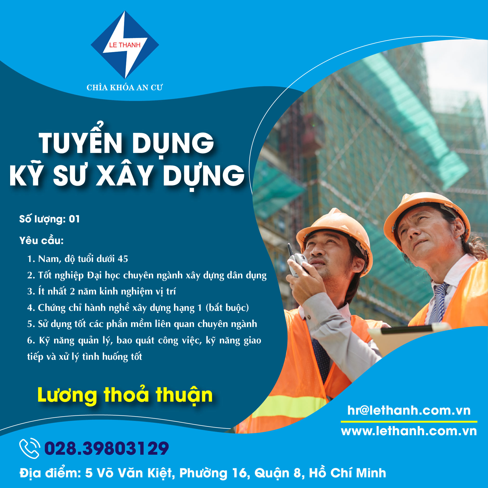 TUYỂN DỤNG KỸ SƯ XÂY DỰNG