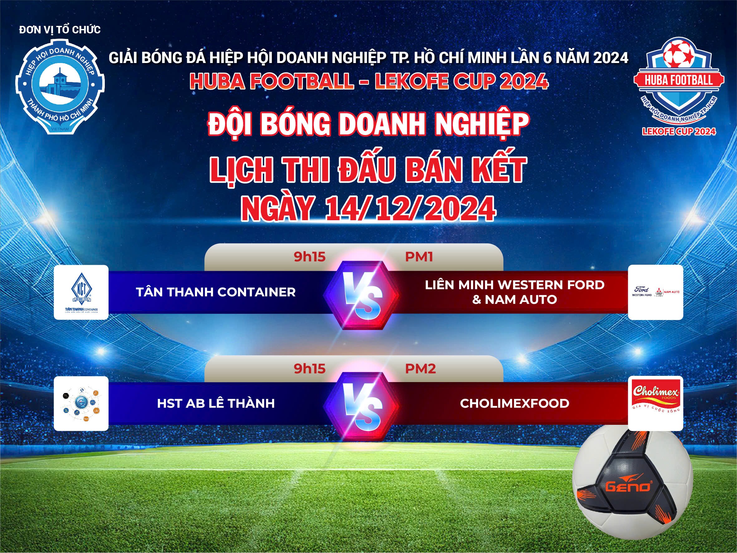 Tóm tắt Kết quả Vòng Tứ kết Giải Huba Football - LEKOFE CUP 2024