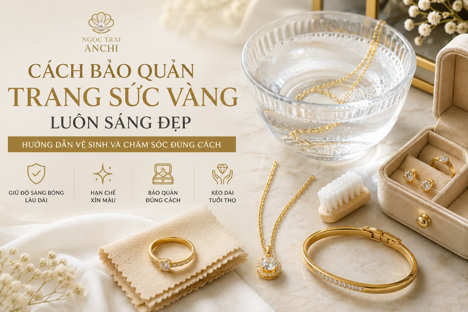 Cách Bảo Quản Trang Sức Vàng Luôn Sáng Đẹp: Hướng Dẫn Vệ Sinh Và Chăm Sóc Đúng Cách