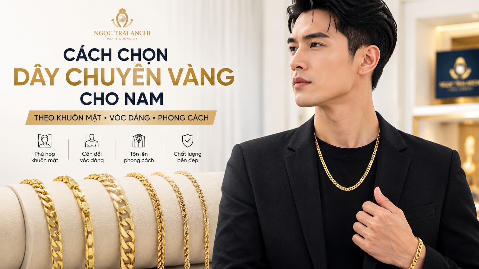 Cách Chọn Dây Chuyền Vàng Cho Nam Phù Hợp Với Khuôn Mặt, Vóc Dáng Và Phong Cách