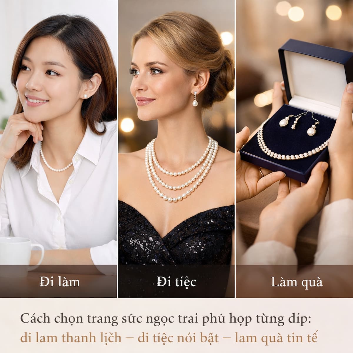 Cách Chọn Trang Sức Ngọc Trai Theo Từng Dịp: Đi Làm – Đi Tiệc – Làm Quà