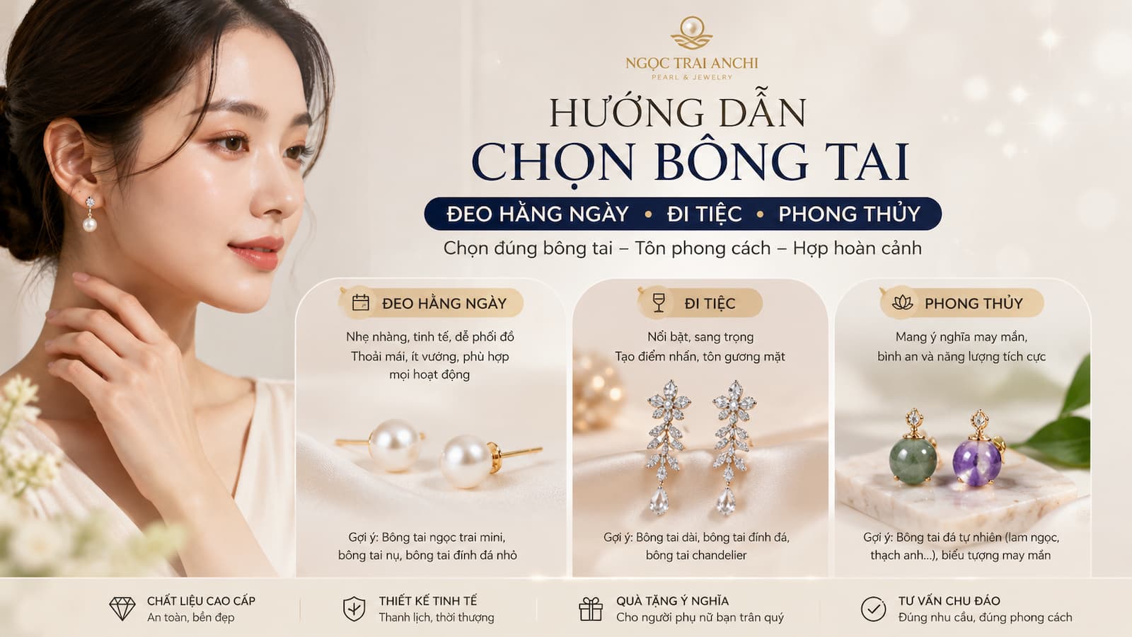 Hướng Dẫn Chọn Bông Tai Phù Hợp Cho Đeo Hàng Ngày, Đi Tiệc Và Phong Thủy