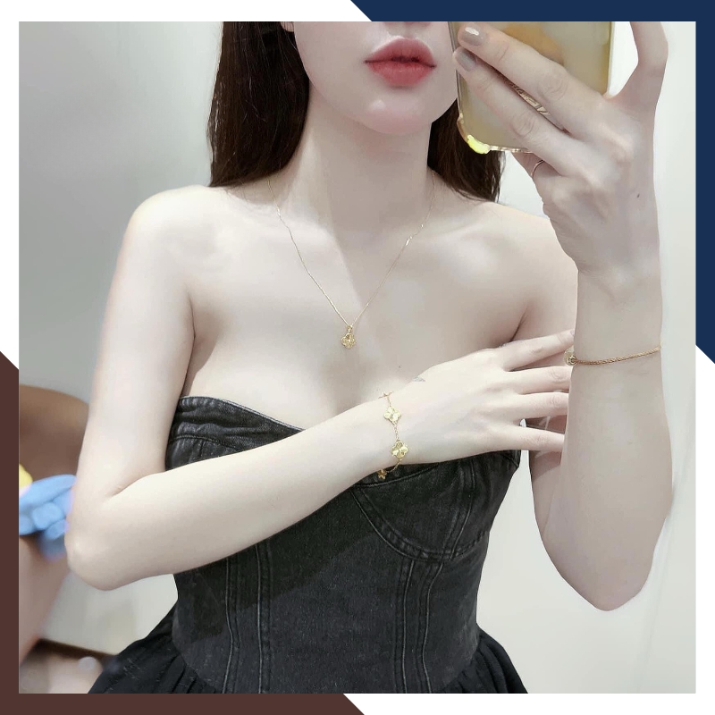 Top 3 mẫu lắc tay vàng cỏ 4 lá đẹp nhất hiện nay