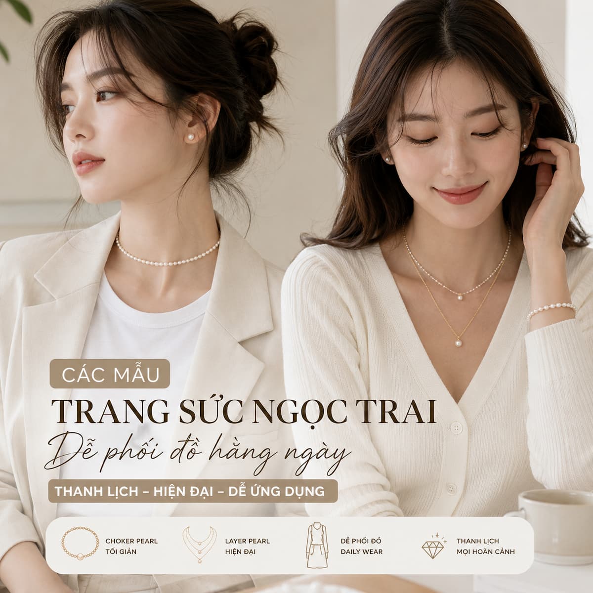 Các Mẫu Trang Sức Ngọc Trai Phong Cách Hàn Quốc Đẹp, Trẻ Trung Và Dễ Phối Đồ 2026