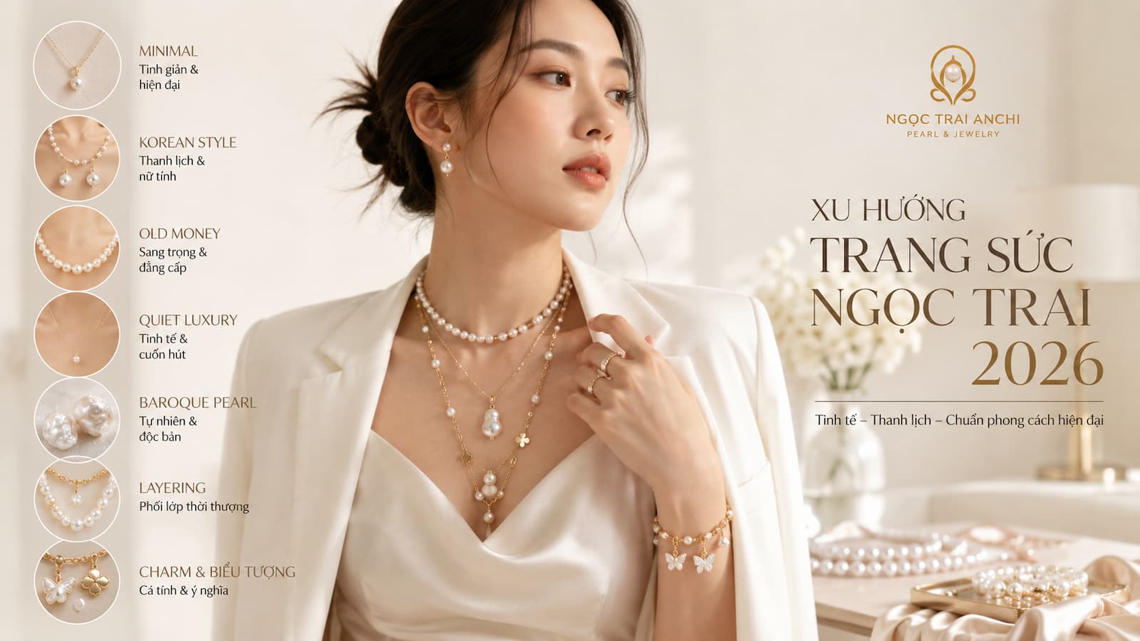 Xu Hướng Trang Sức Ngọc Trai 2026: Những Thiết Kế Đẹp, Hiện Đại Và Được Yêu Thích Nhất