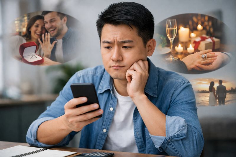 Áp lực tài chính và kỳ vọng xã hội ảnh hưởng đến quyết định ngân sách nhẫn cầu hôn