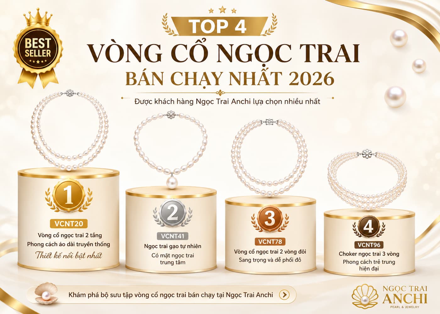 Bảng xếp hạng vòng cổ ngọc trai bán chạy nhất 2026