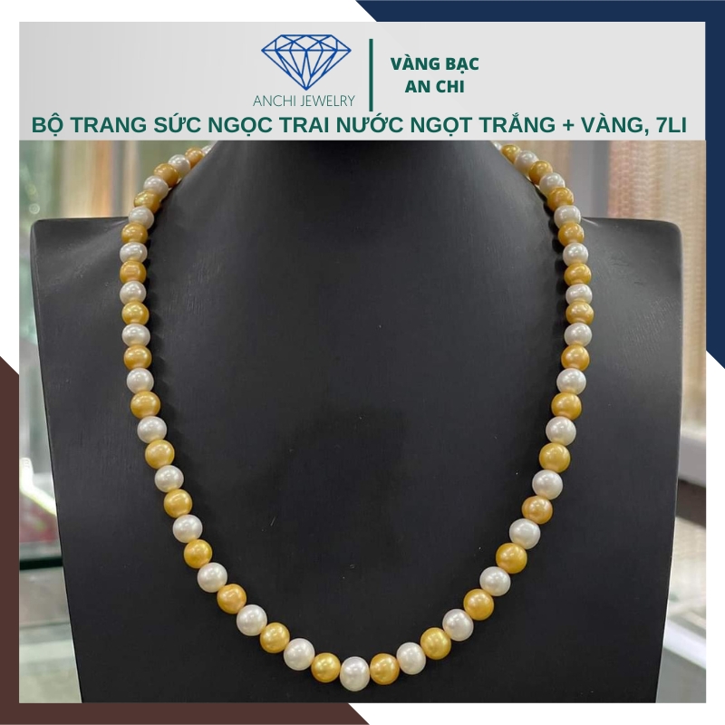 Vòng ngọc trai 2 màu cho phụ nữ 35-45 tuổi