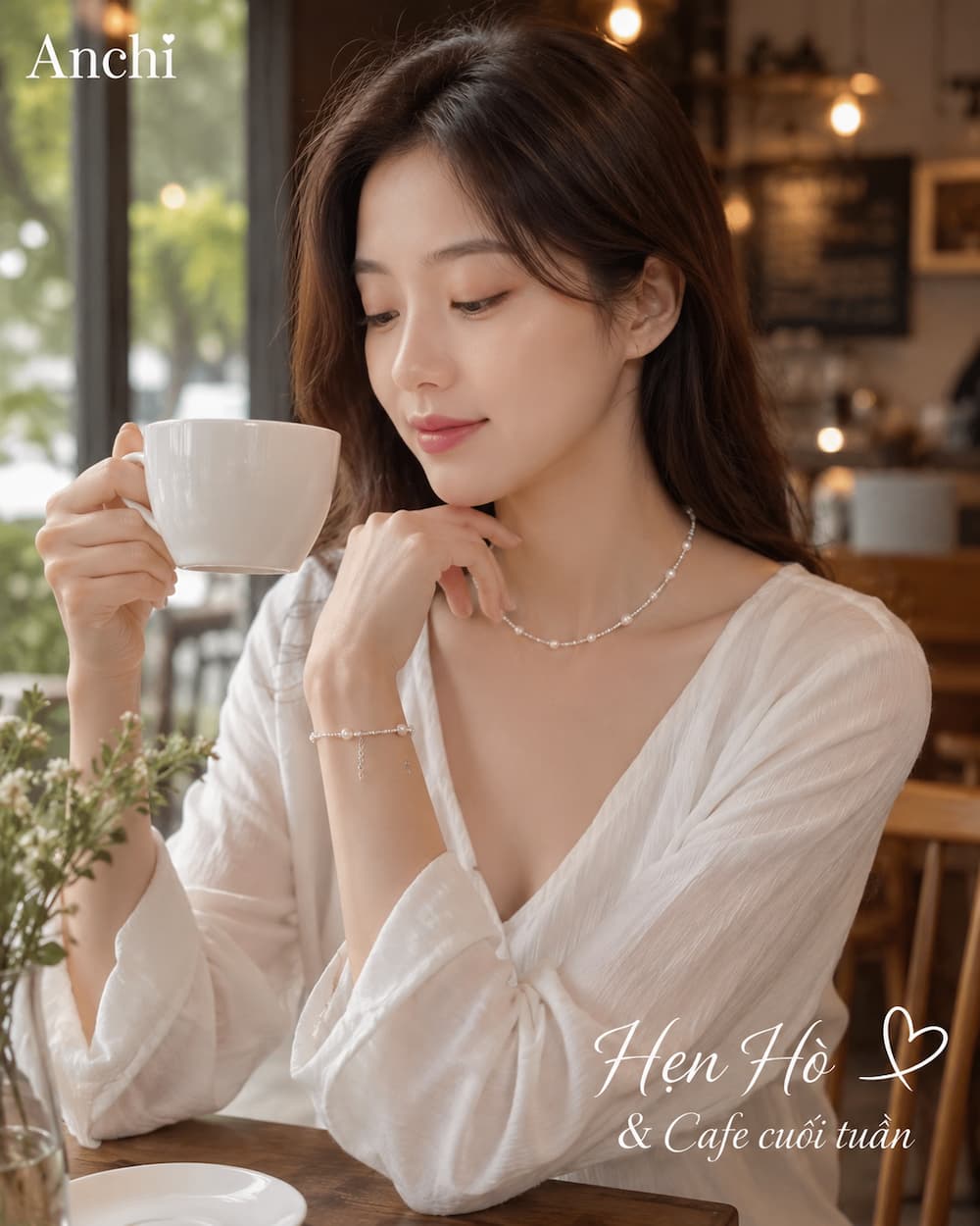 Khách hàng đeo BTSNT260 khi đi cafe cuối tuần