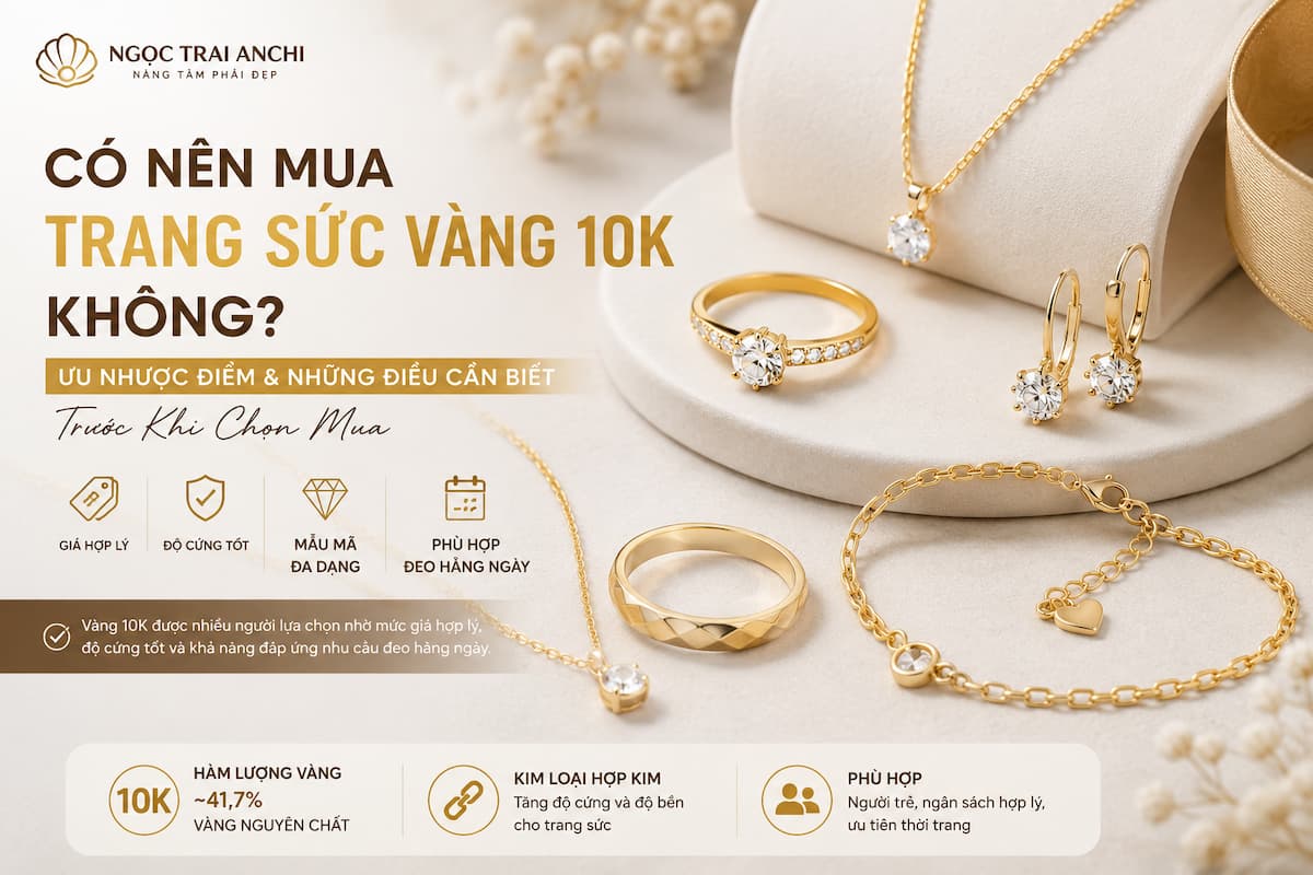 Có nên mua trang sức vàng 10K không ưu nhược điểm và độ bền thực tế